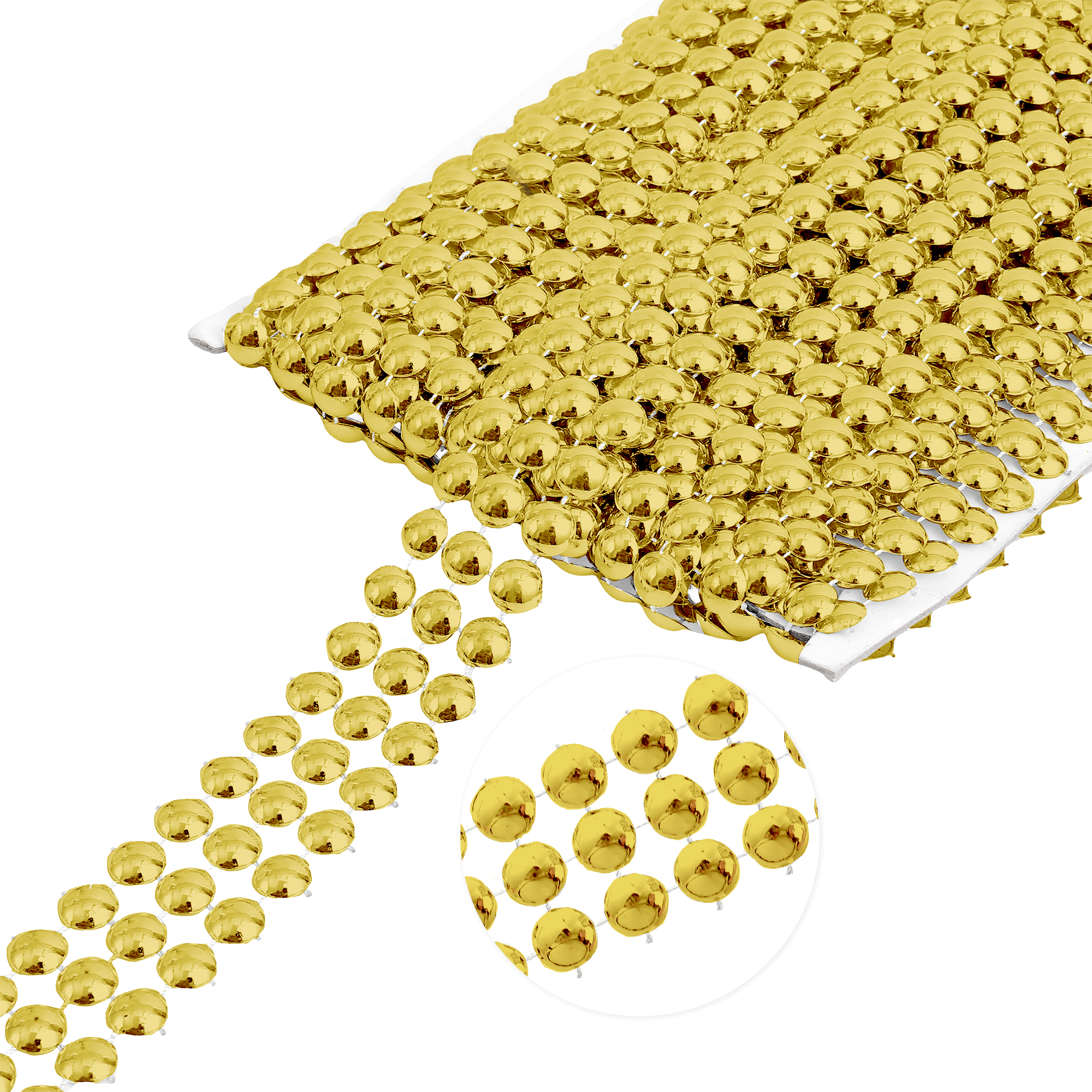 28mm 3roll Bead Trimming 10yds - Gold