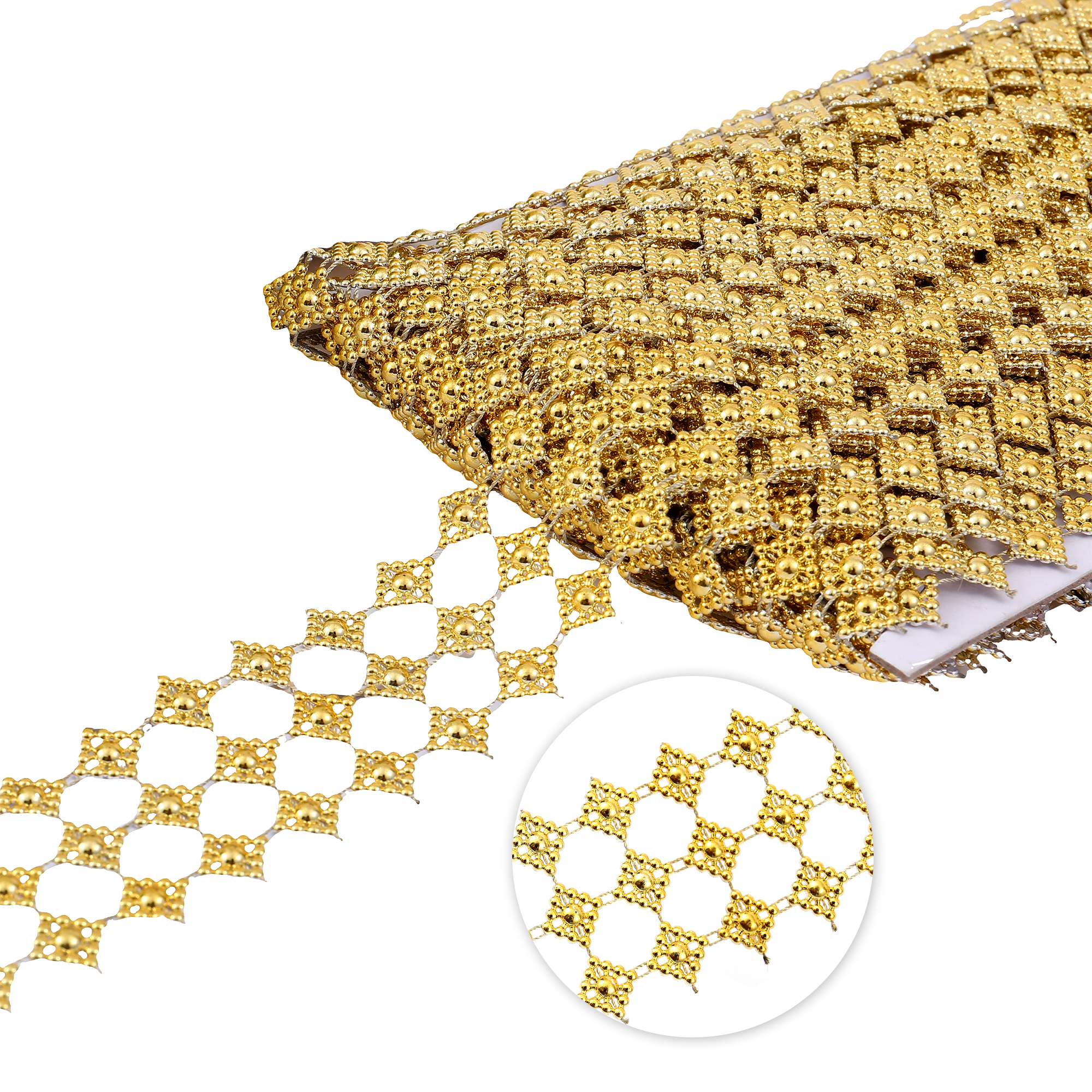 13mm 3 Roll Square Trimming 10yds - Gold