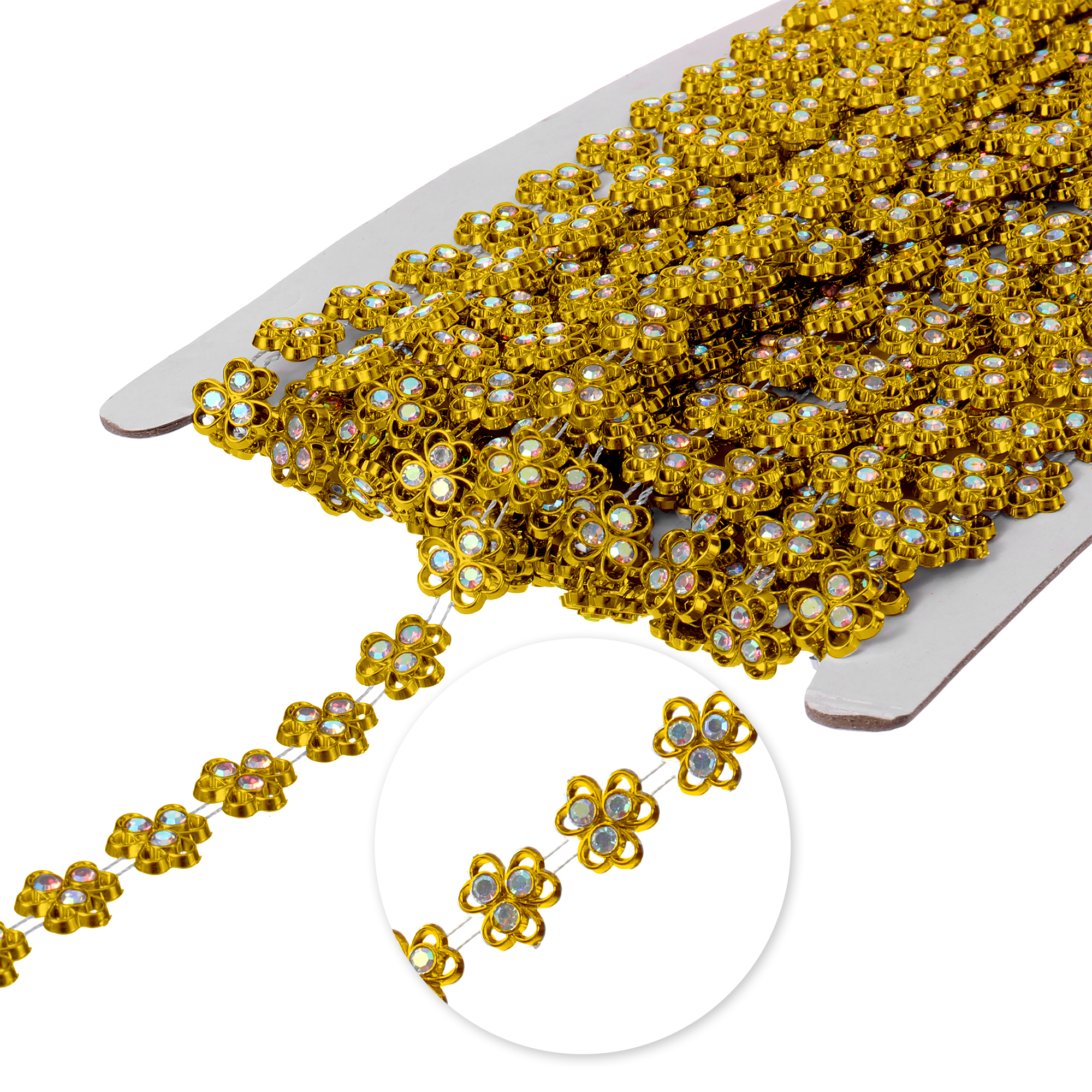 12mm Flower Trimming 5yds - Gold