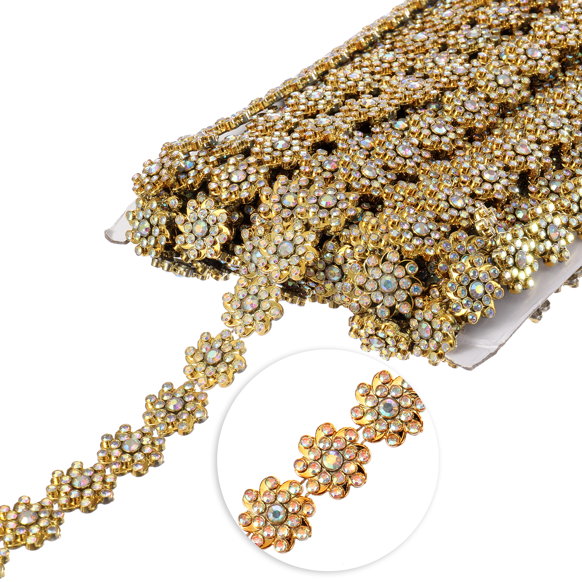 17mm Flower Trimming 3yds - Gold