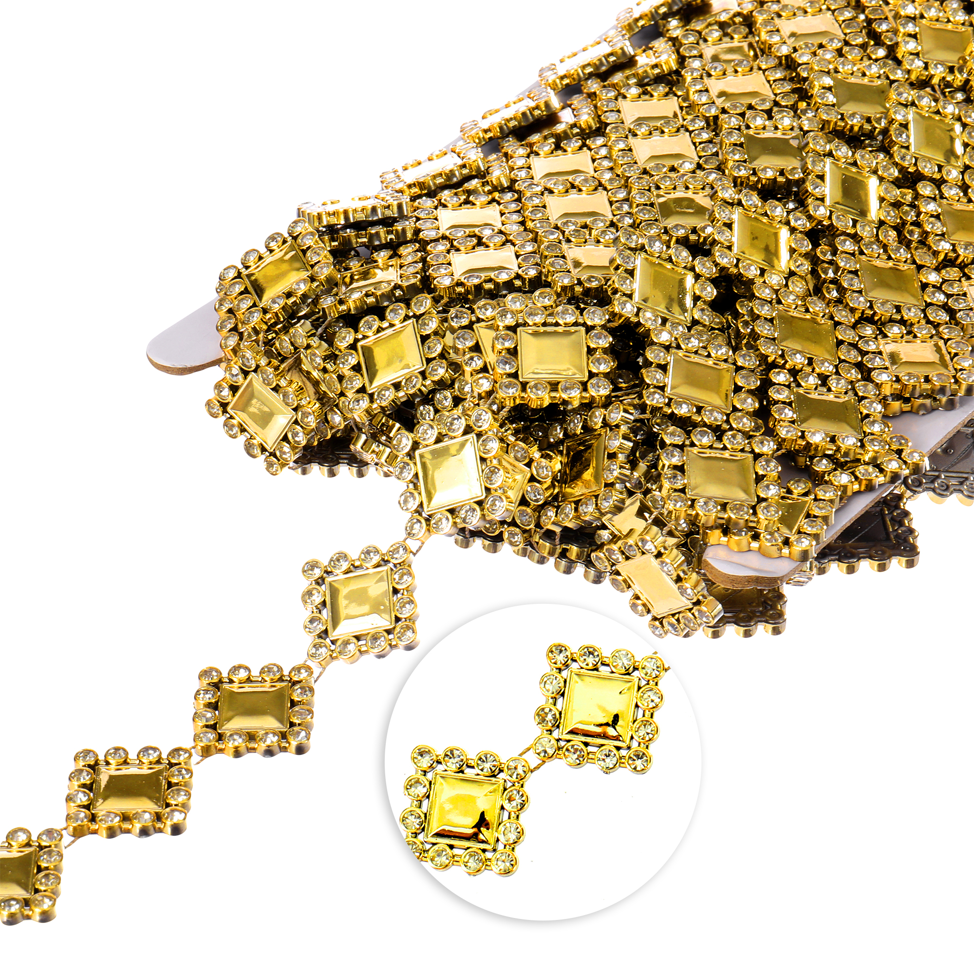 24mm Square Trimming 4yds - Gold