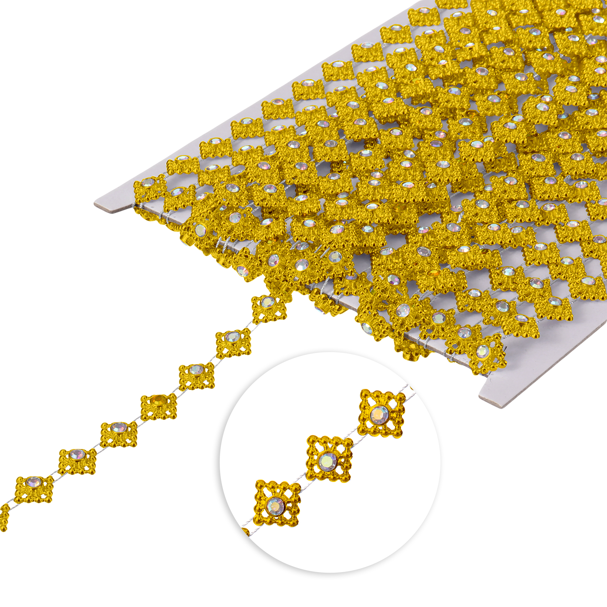 12mm Square Trimming 5yds - Gold