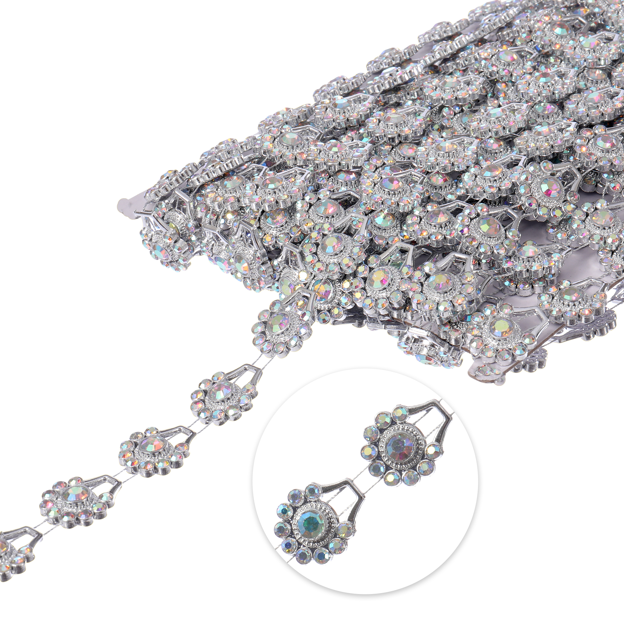 18mm Flower Trimming 3yds - Silver