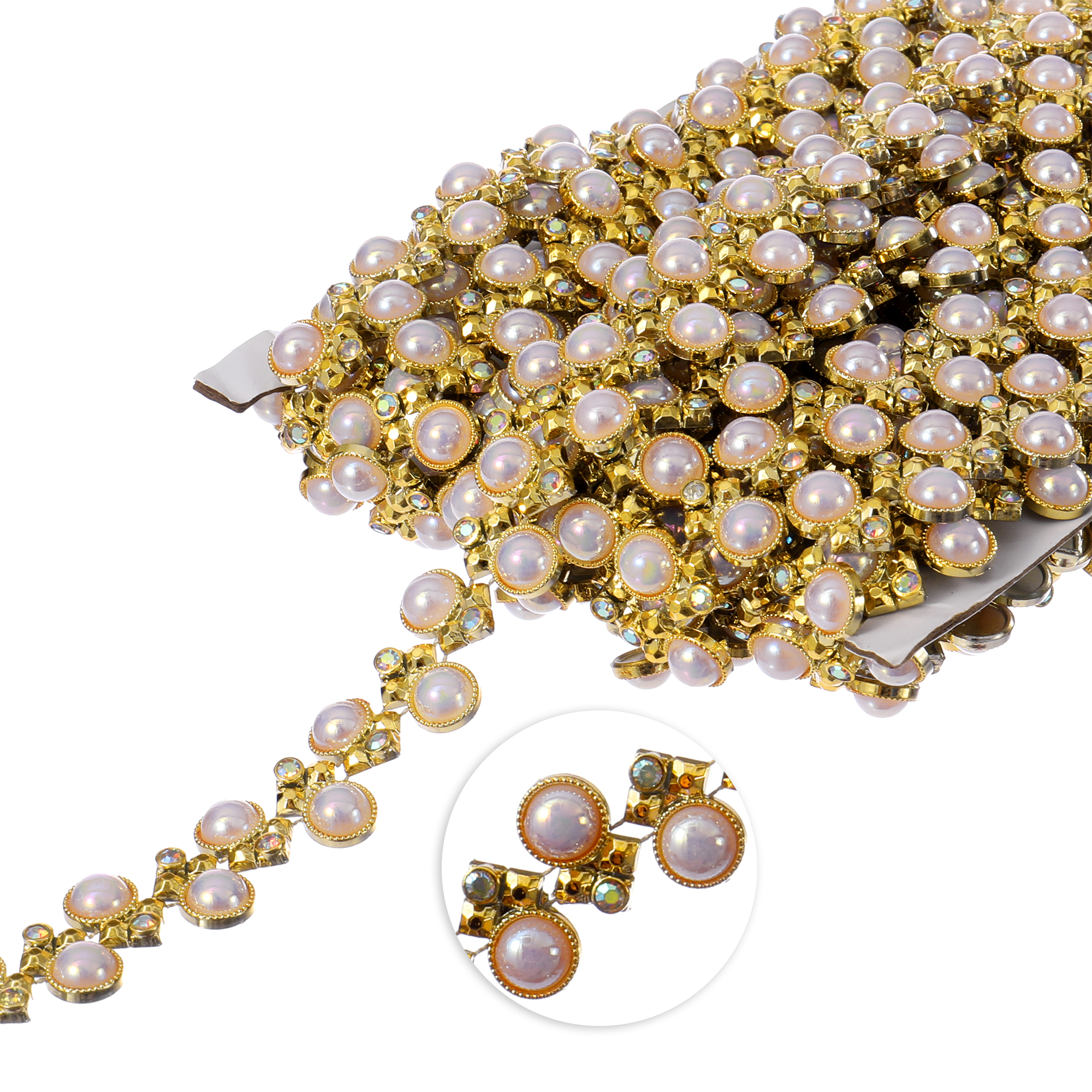 16mm Pearl Trimming 3yds - Gold