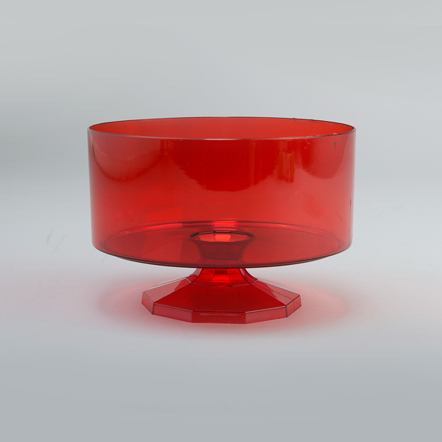 Plastic Trifle Pedestal Container 4&frac12;" - Red