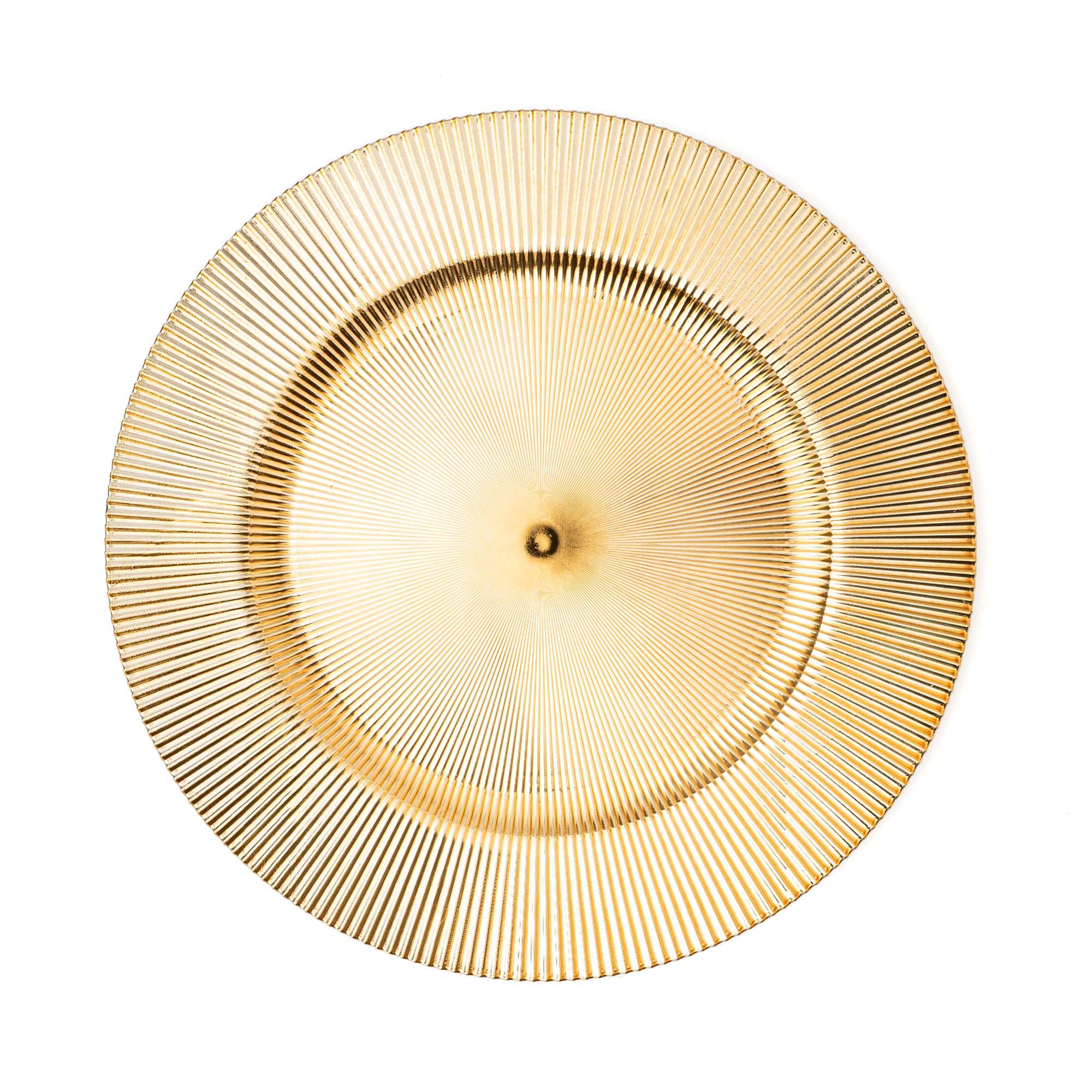 Stripe Etched Plastic Charger Plate 13" - Gold