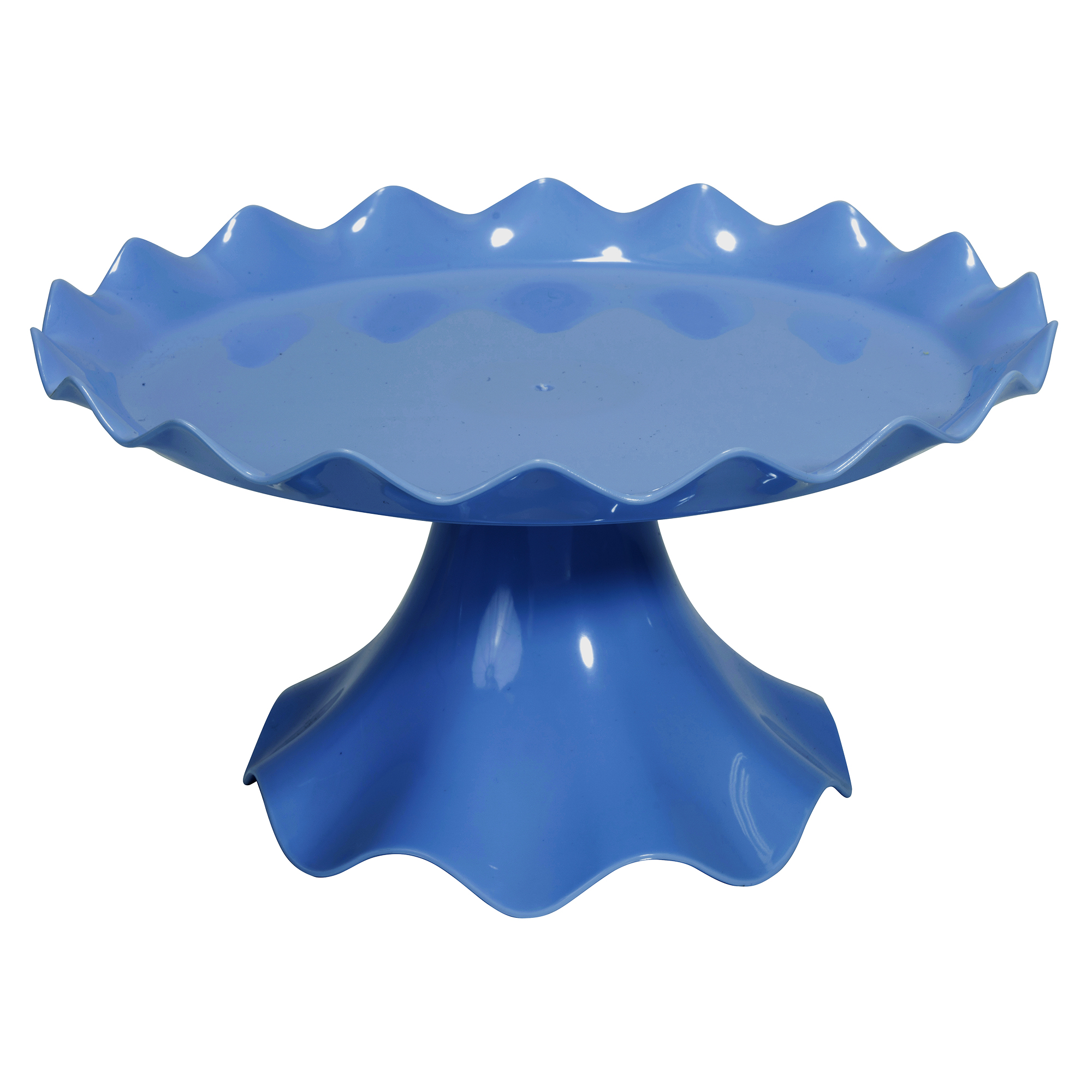 Plastic Ruffle Edge Treat Stand - Royal Blue