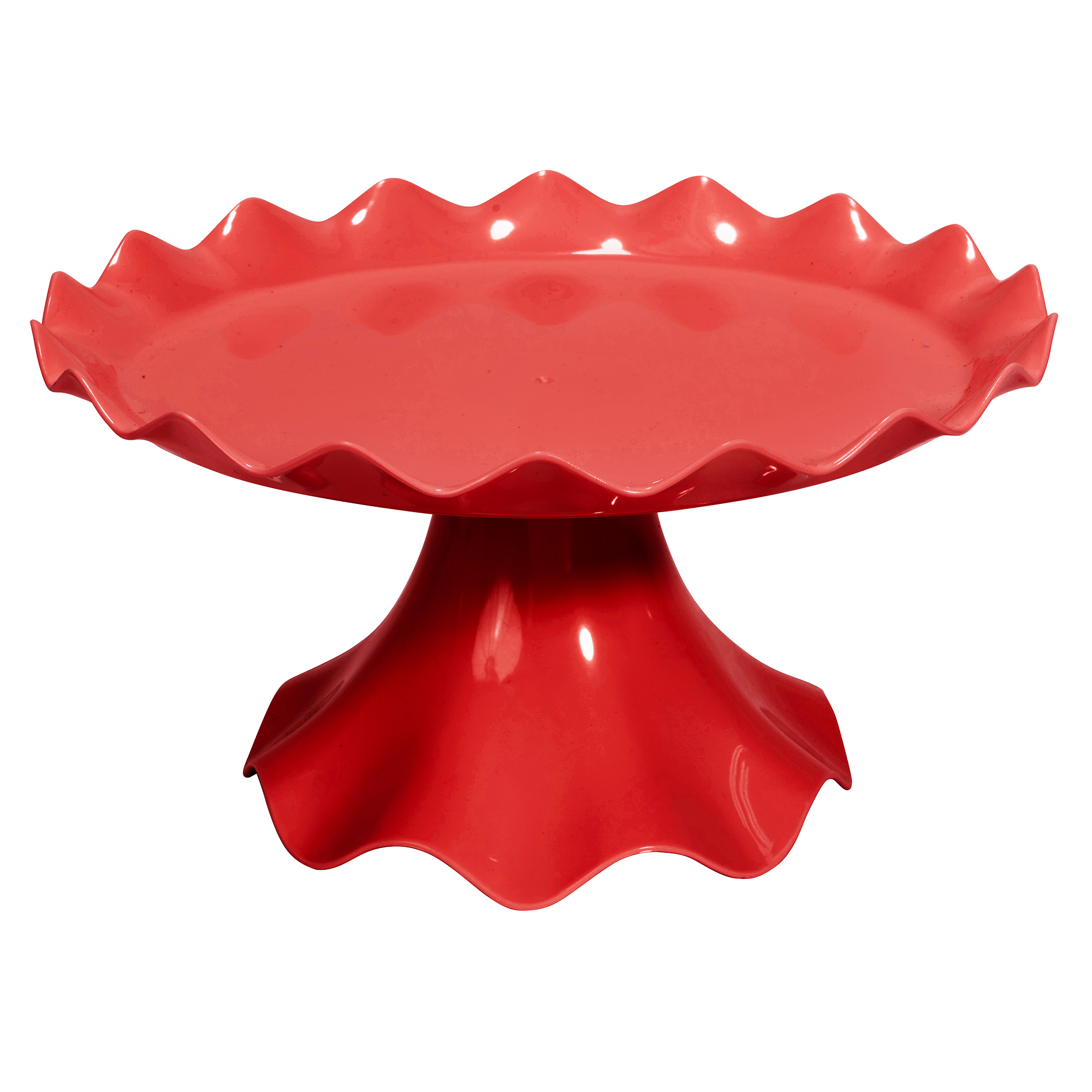 Plastic Ruffle Edge Treat Stand - Red