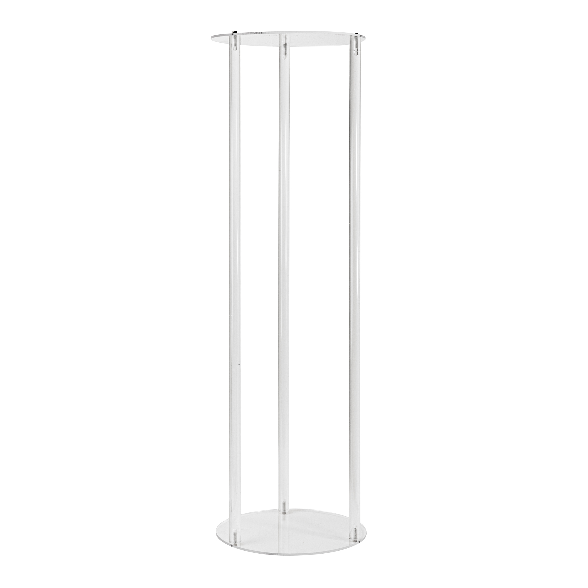 Modern Round Acrylic Floral Riser 33“ - Clear