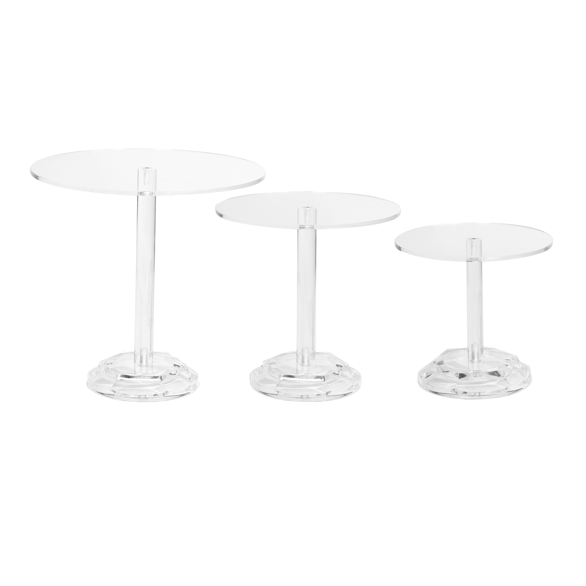 Acrylic Round Cake Stand 3pc set