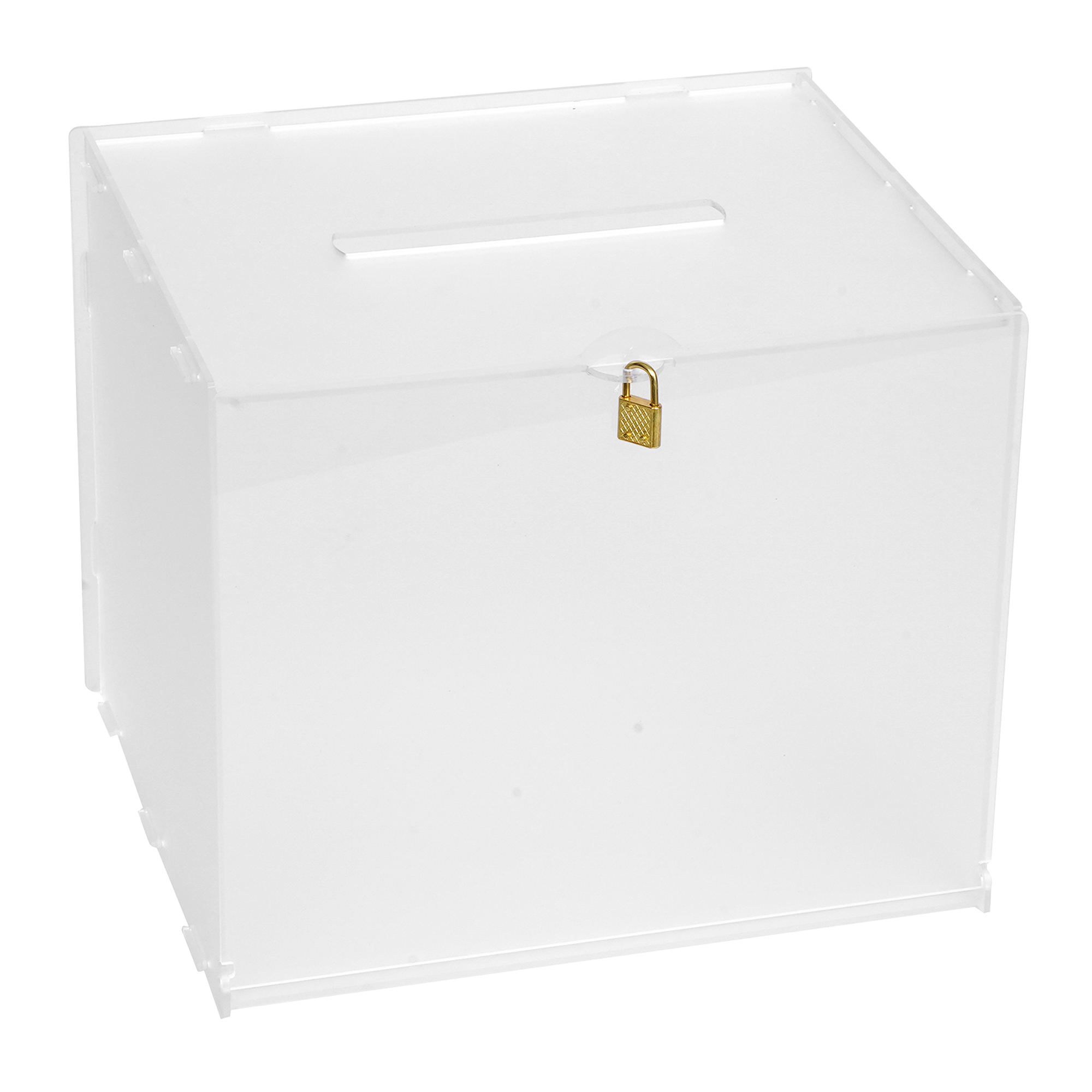 Acrylic Frosted Wedding Card Box with Lock