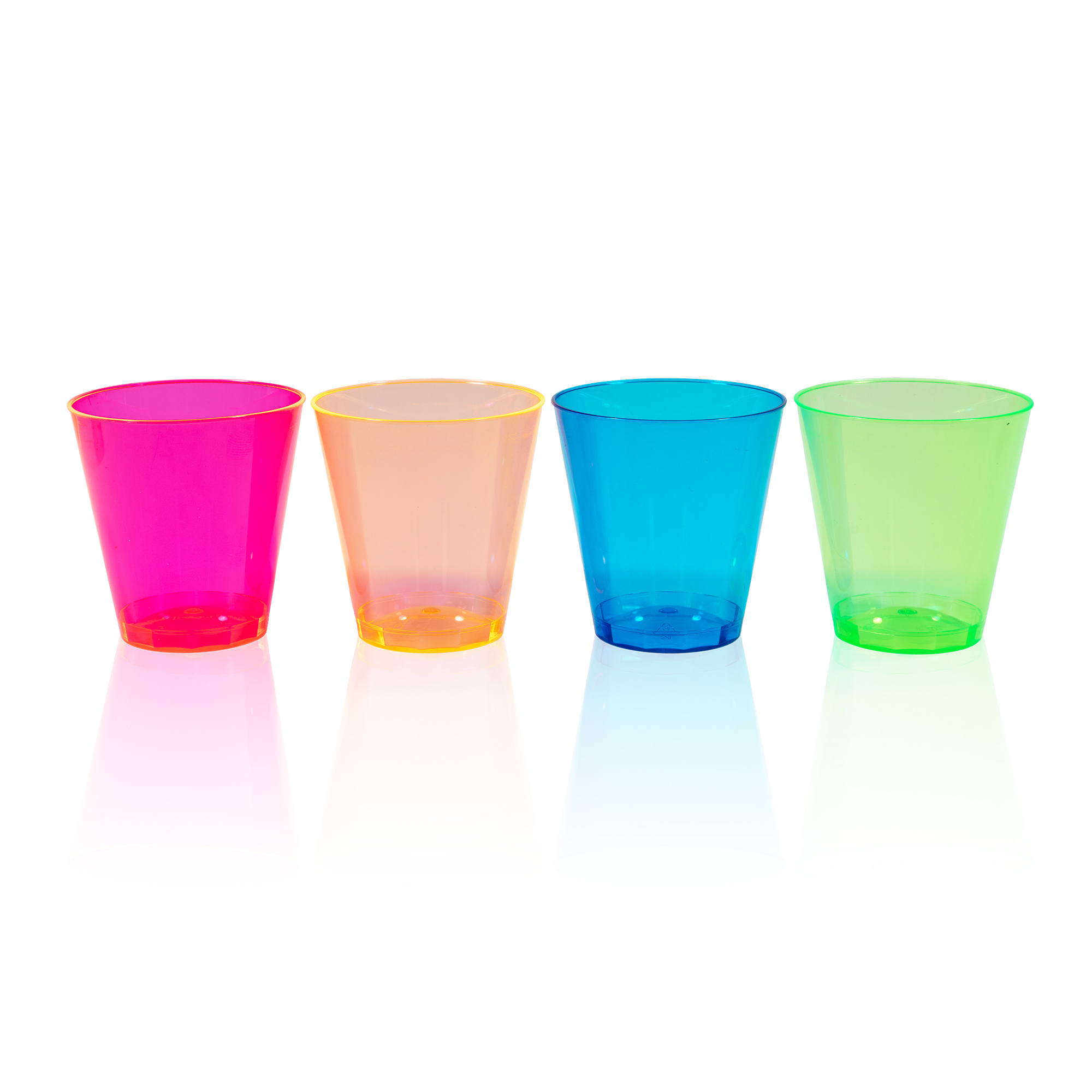 Plastic Shot Glass 2oz 100pc/bag - Assorted Color