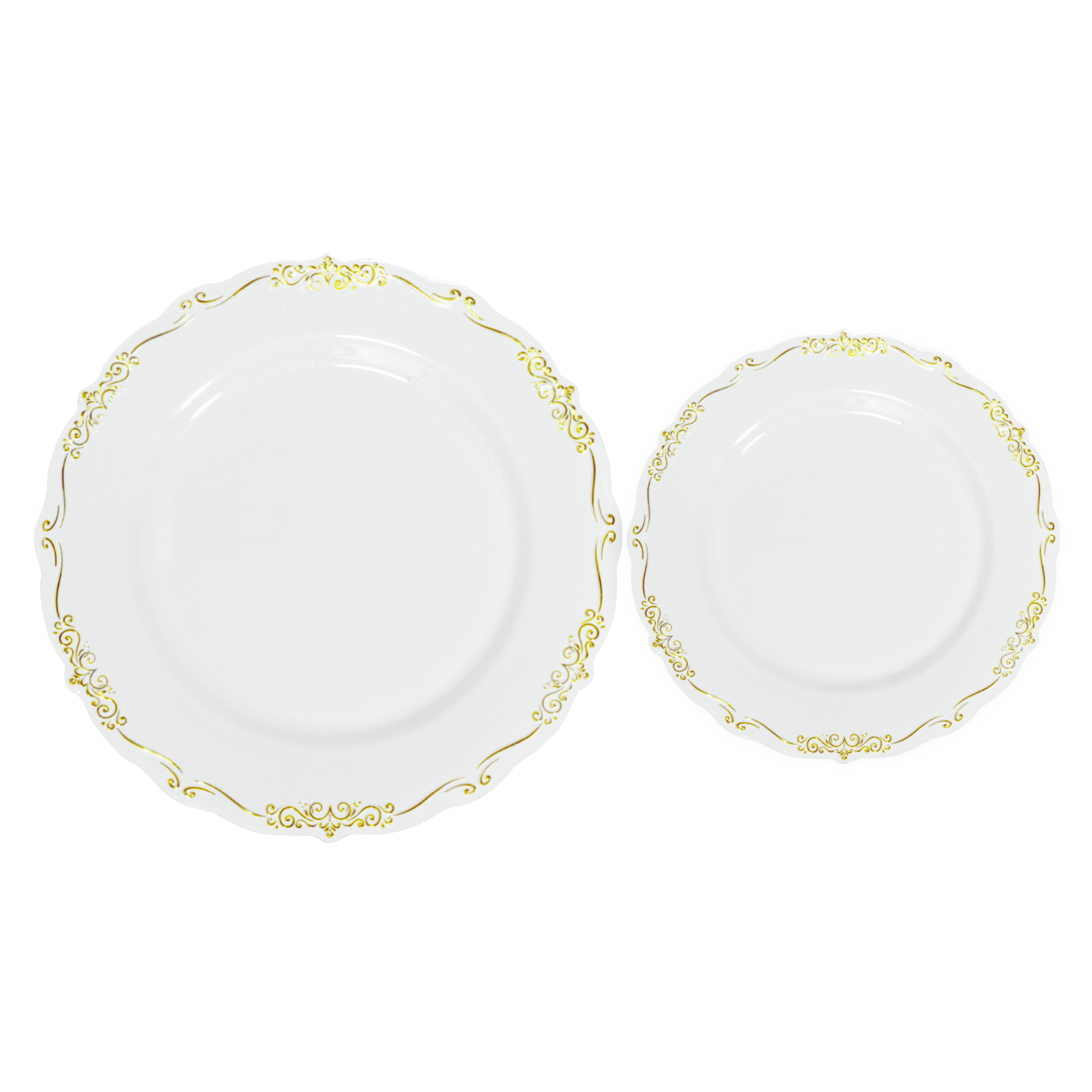 Disposable Deluxe Embossed Plate Set 40pc/set - Gold