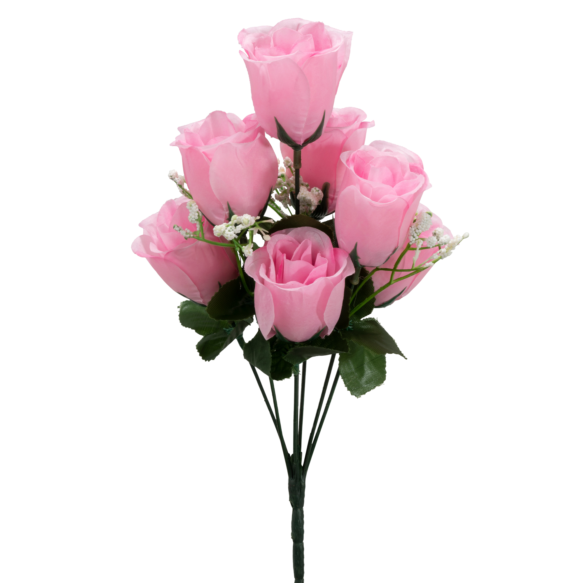 Artificial Rose Bud Bush 14&frac12;" - Pink