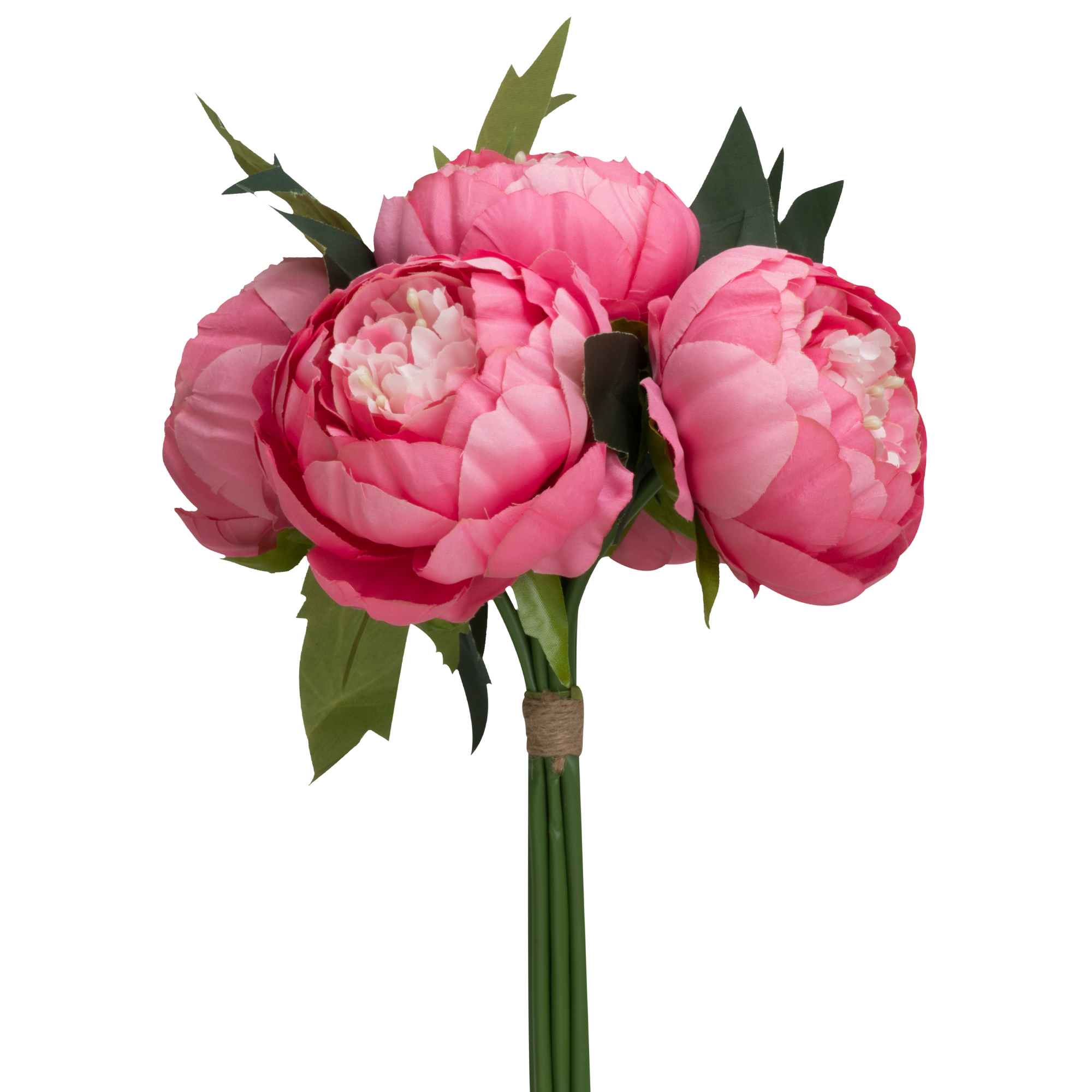 Artificial Peony Bouquet 10" - Fuchsia