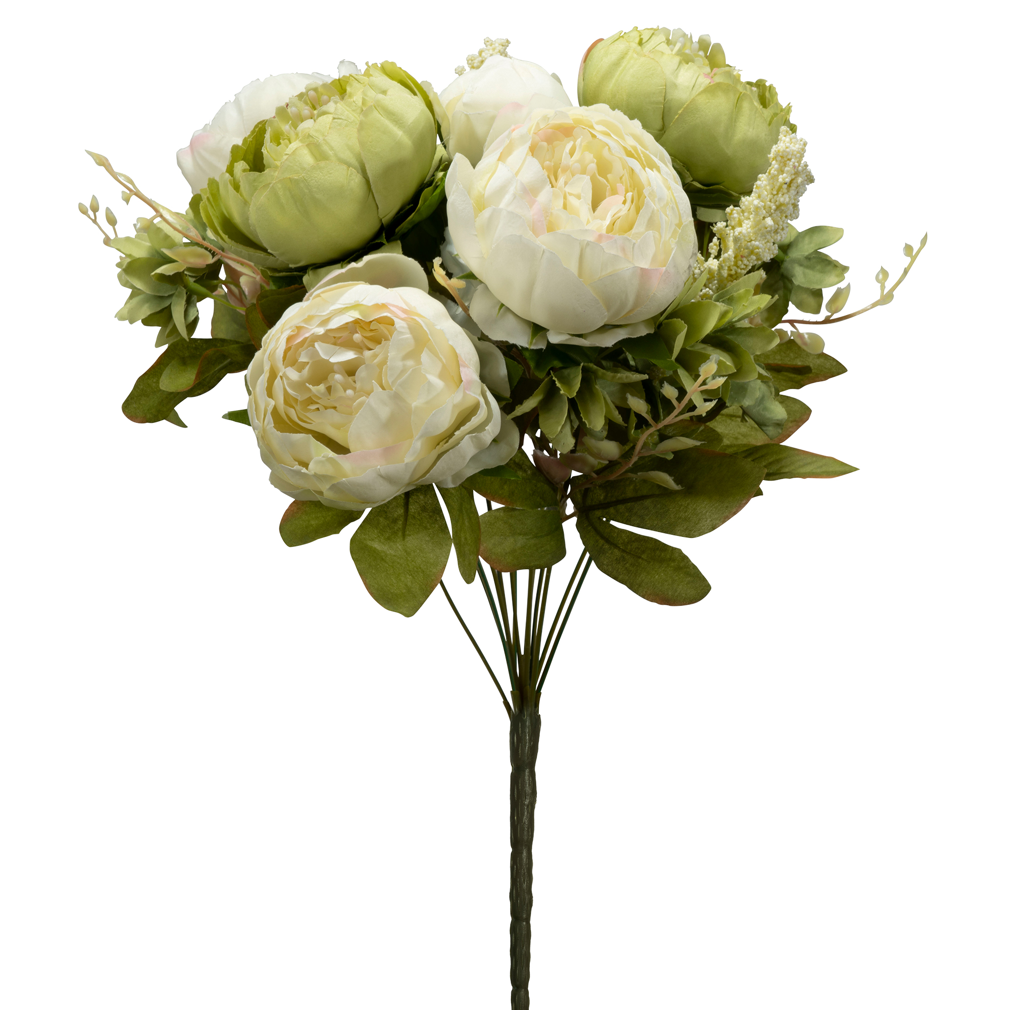 Artificial 13 Head Peony Bush 25" - Multicolor