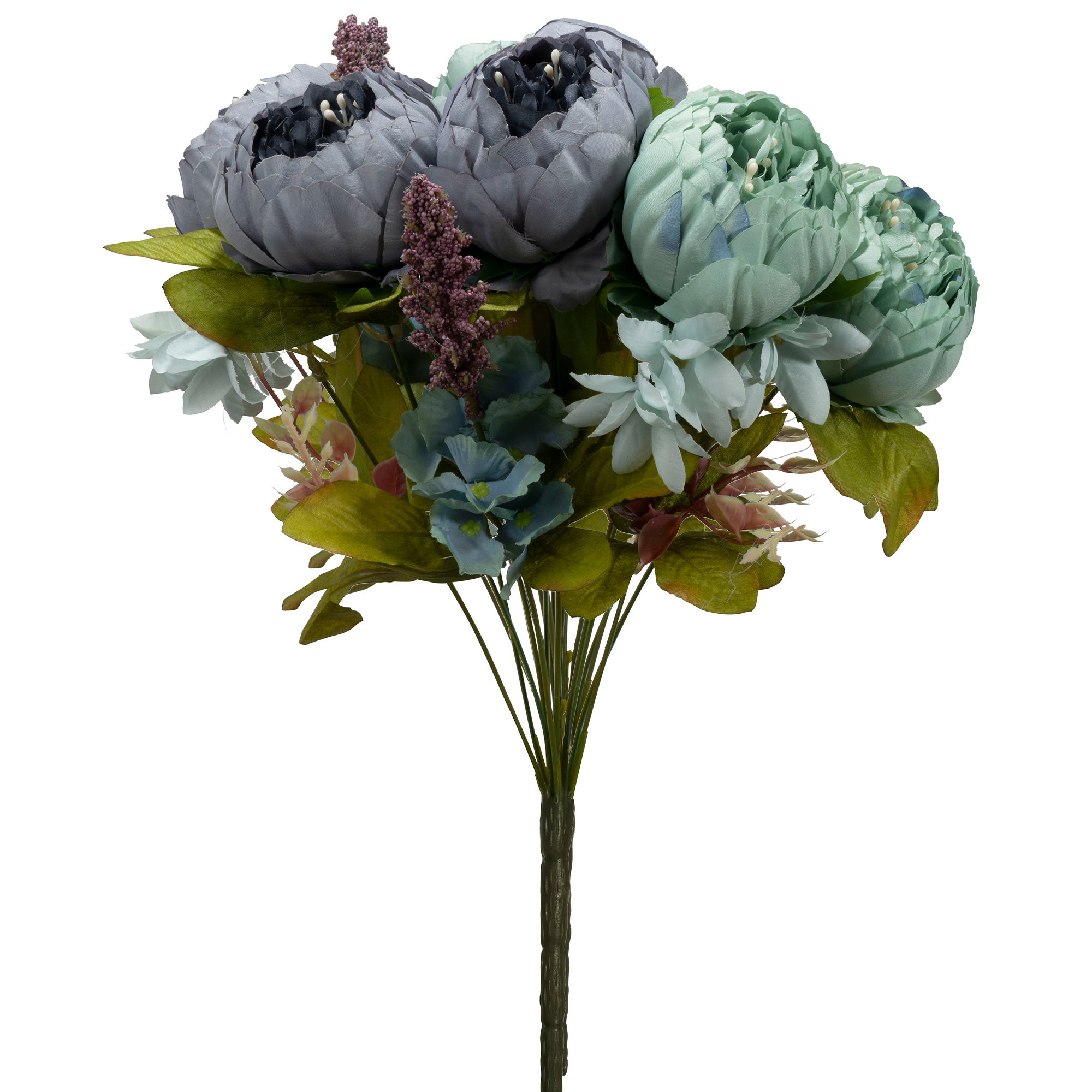 Artificial 13 Head Peony Bush 25" - Multicolor