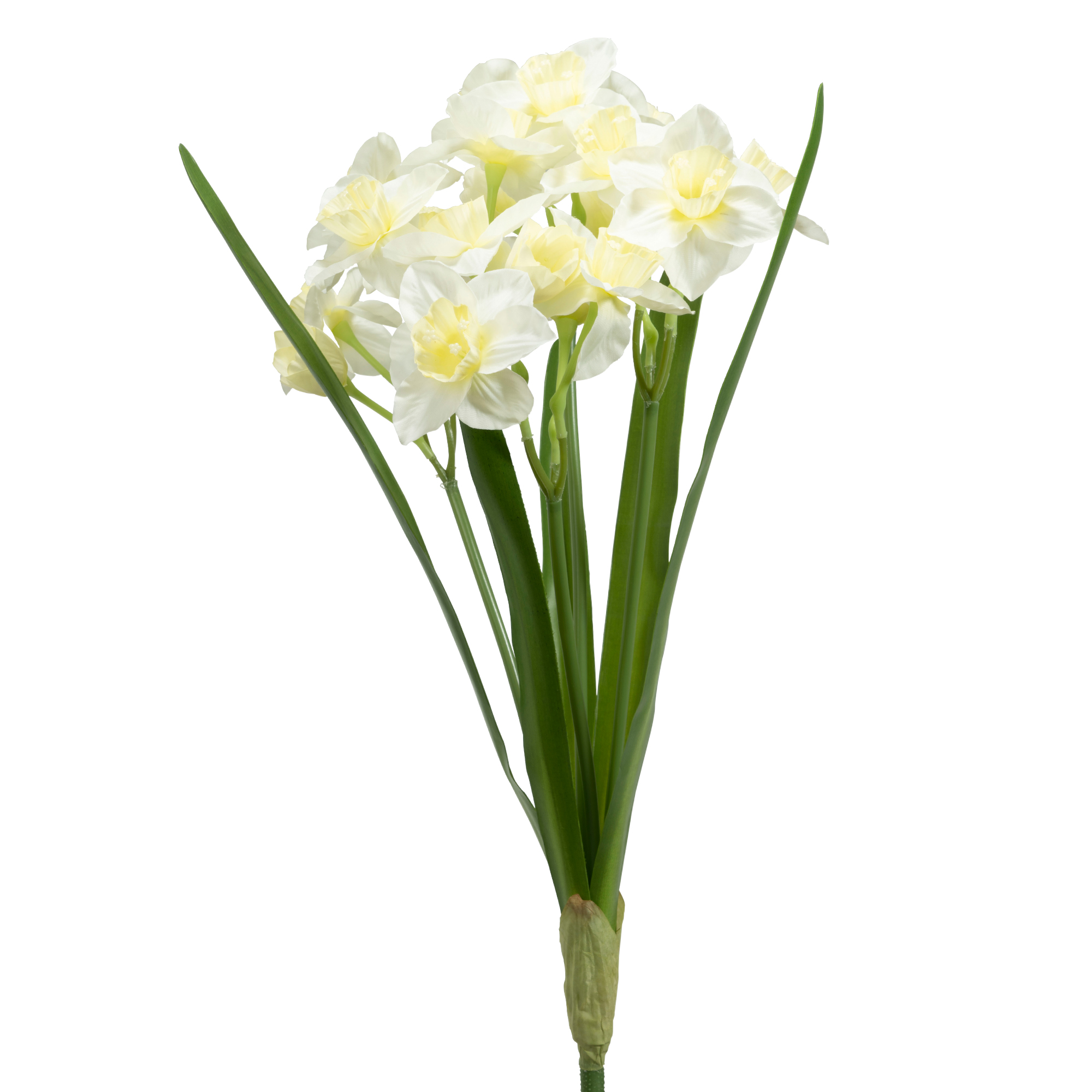 Faux Daffodils Spray 21" - White