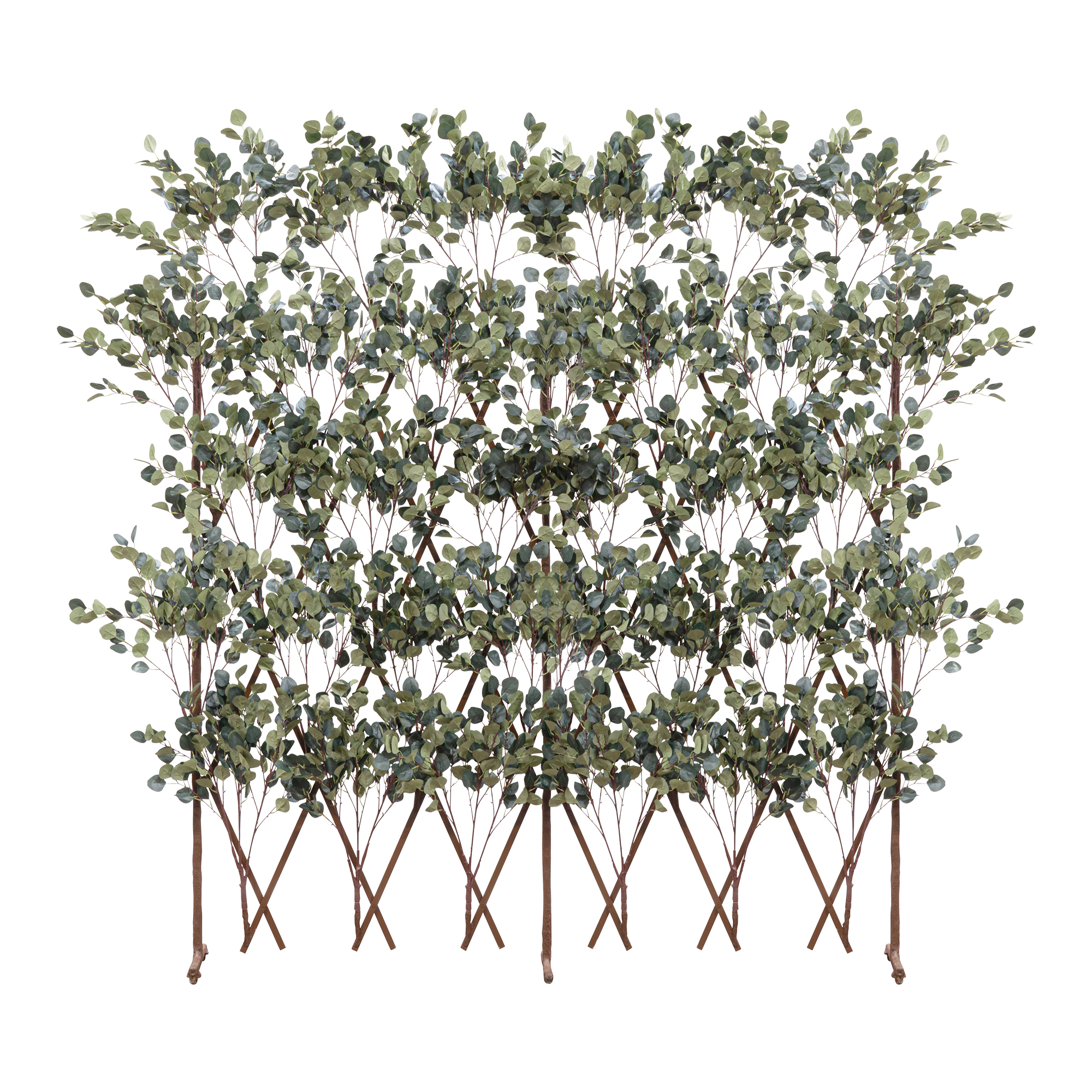 Expandable Eucalyptus Backdrop Wall With interchangeable Branches and Wheels - Green