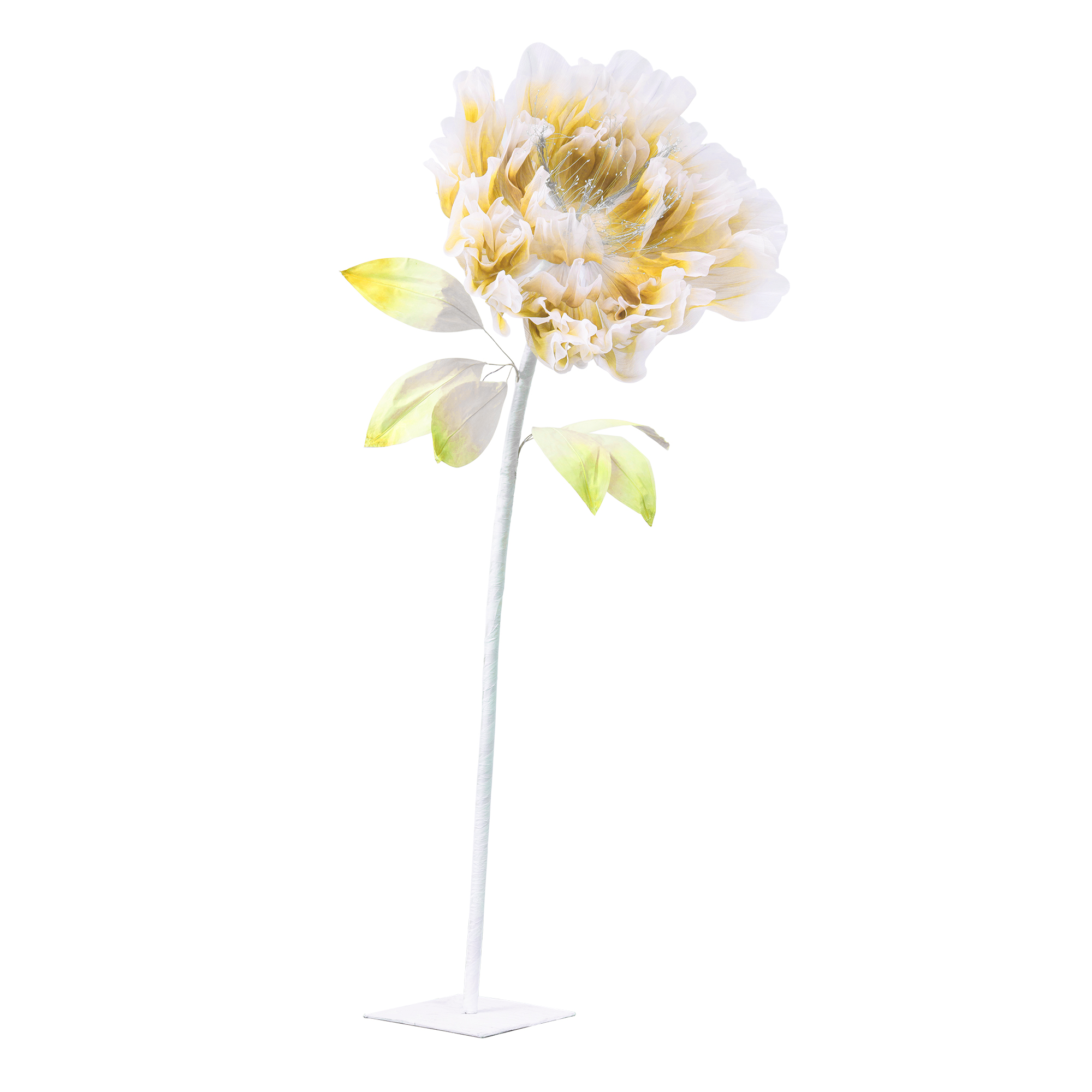 Electric Artificial Auto Blooming Flower with Lights 71" - Ivory