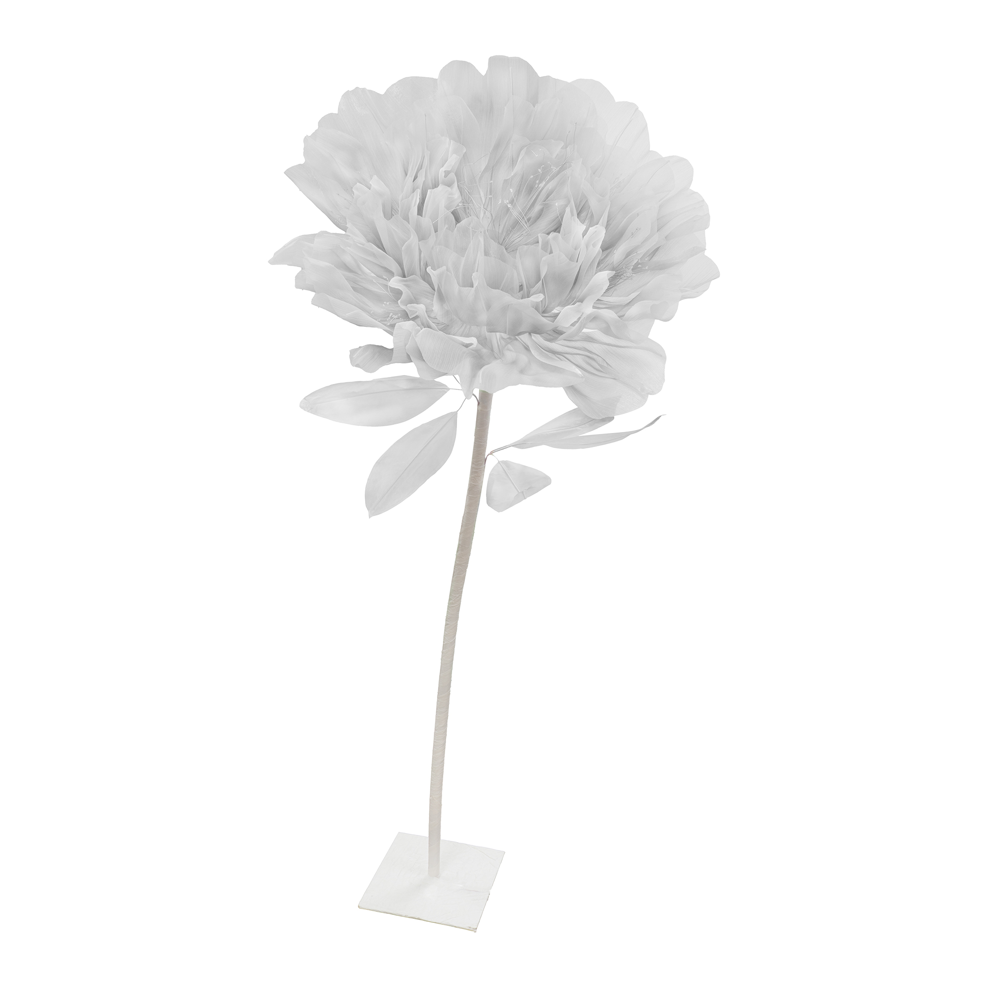Electric Artificial Auto Blooming Flower with Lights 71" - White