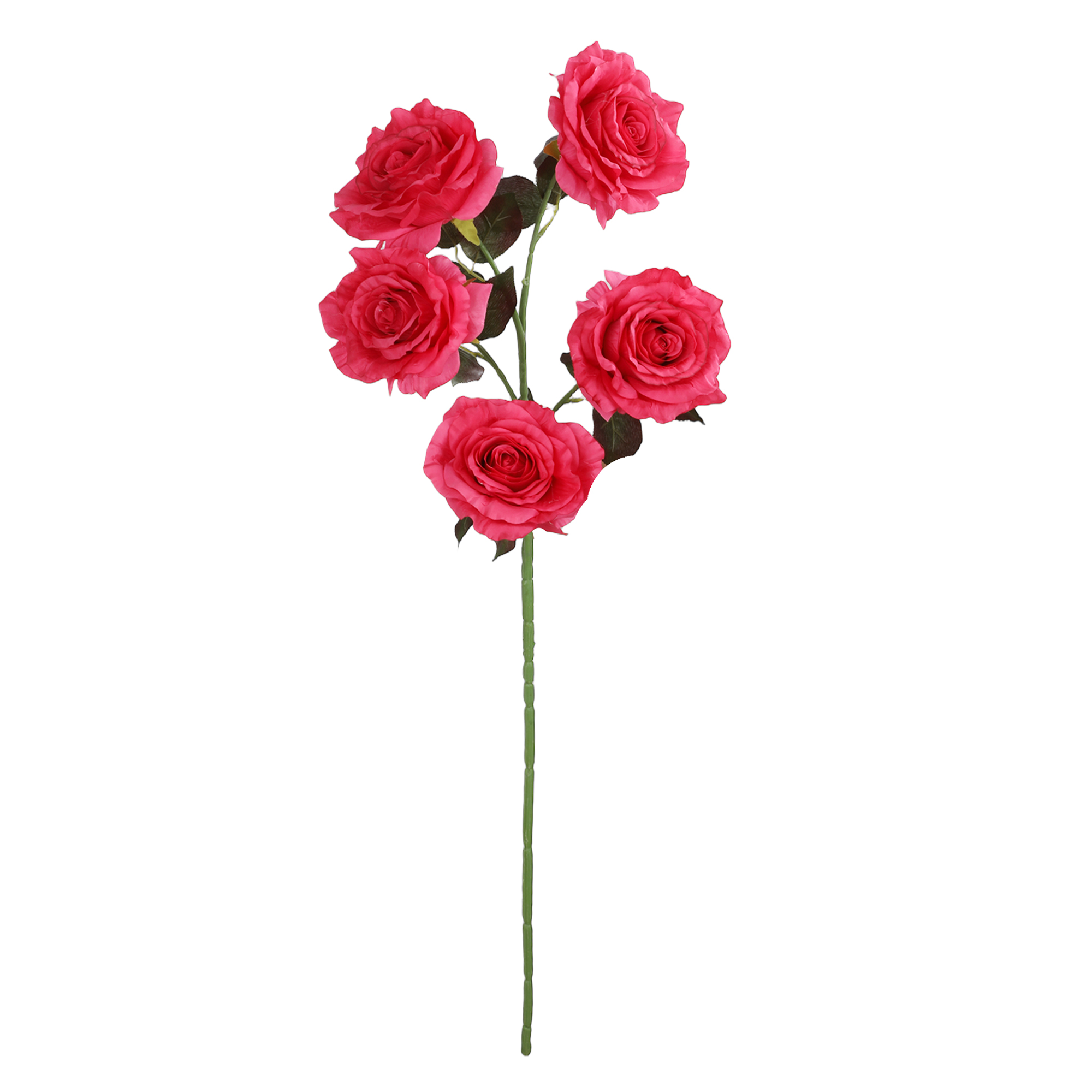 Artificial 5 Head Rose Stem 37" - Fucshia