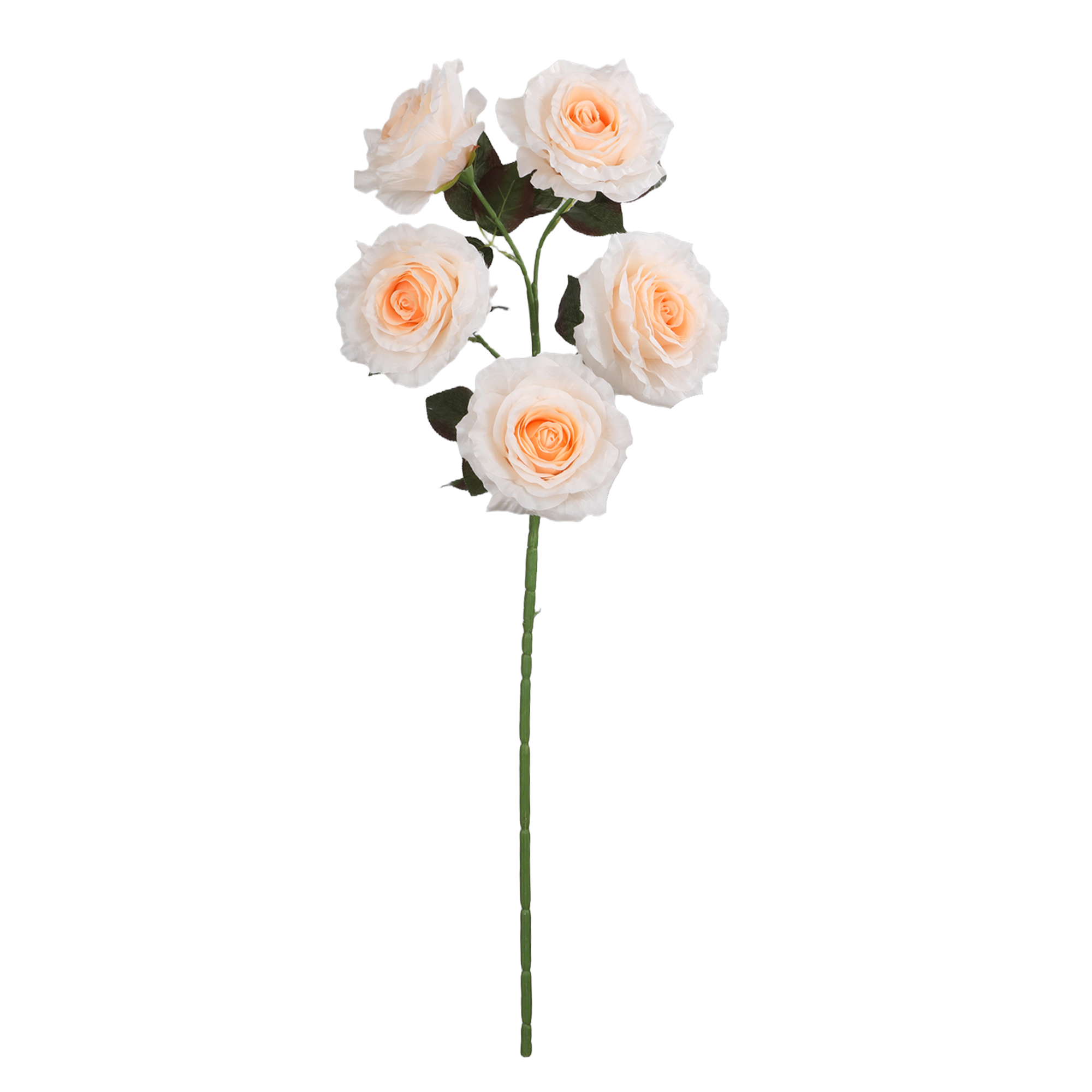 Artificial 5 Head Rose Stem 37" - Ivory