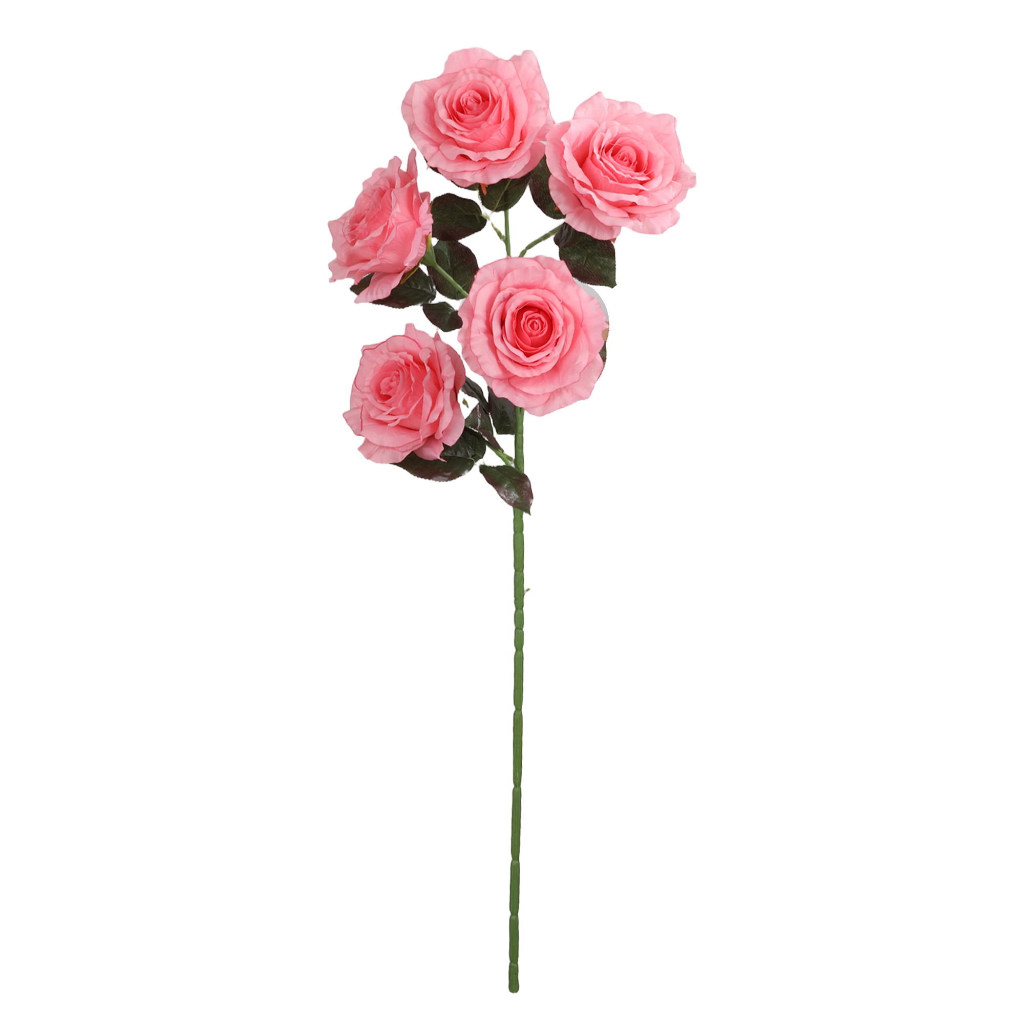 Artificial 5 Head Rose Stem 37" - Pink