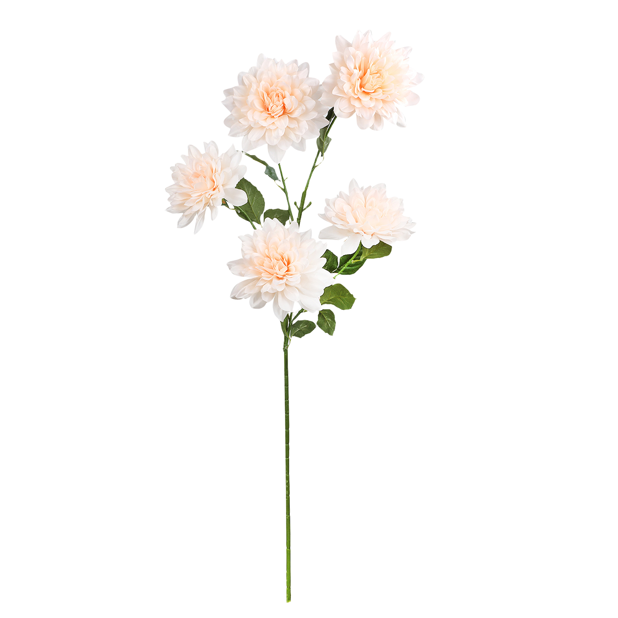 Artificial 5 Head Dahlia Stem 50" - Ivory