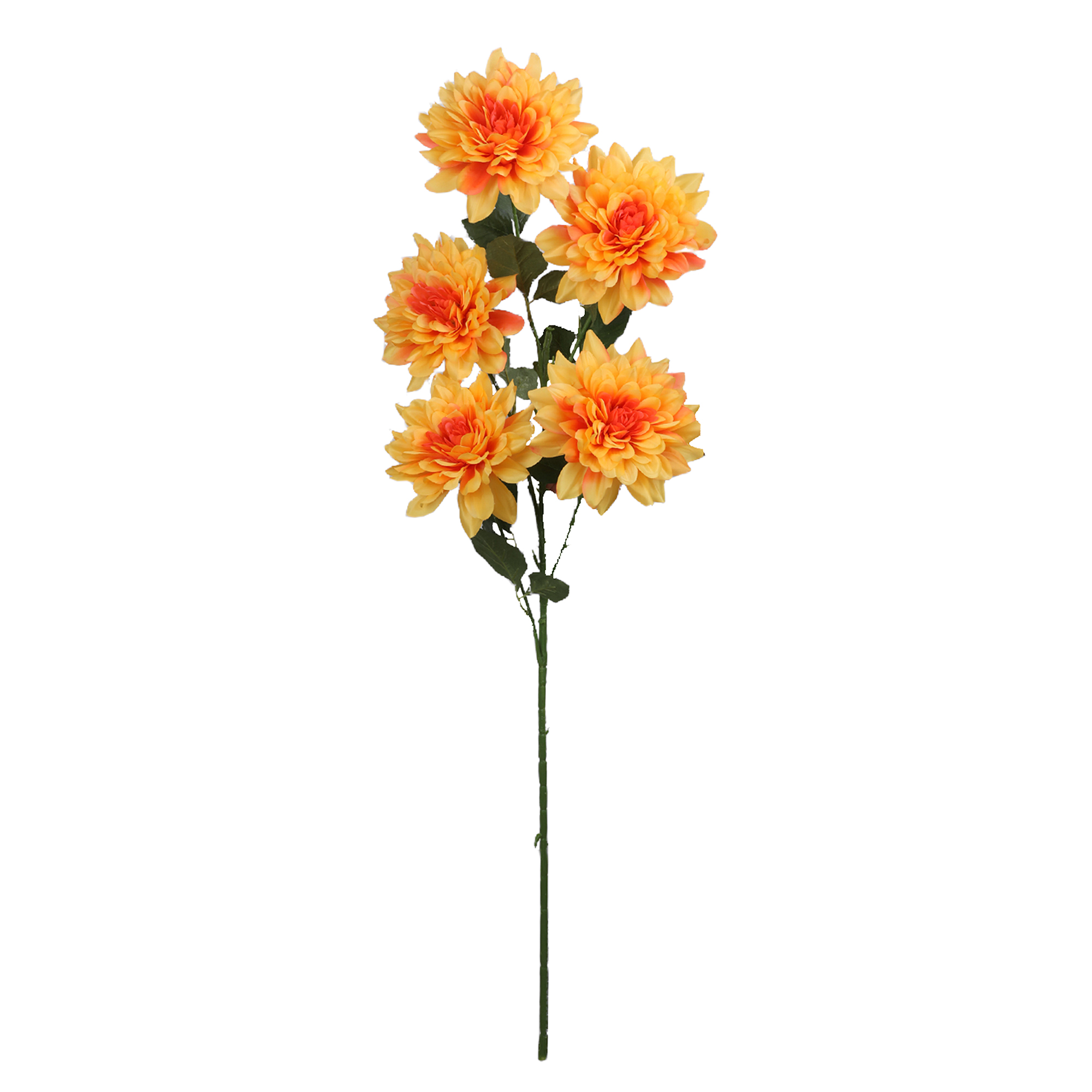 Artificial 5 Head Dahlia Stem 50" - Orange