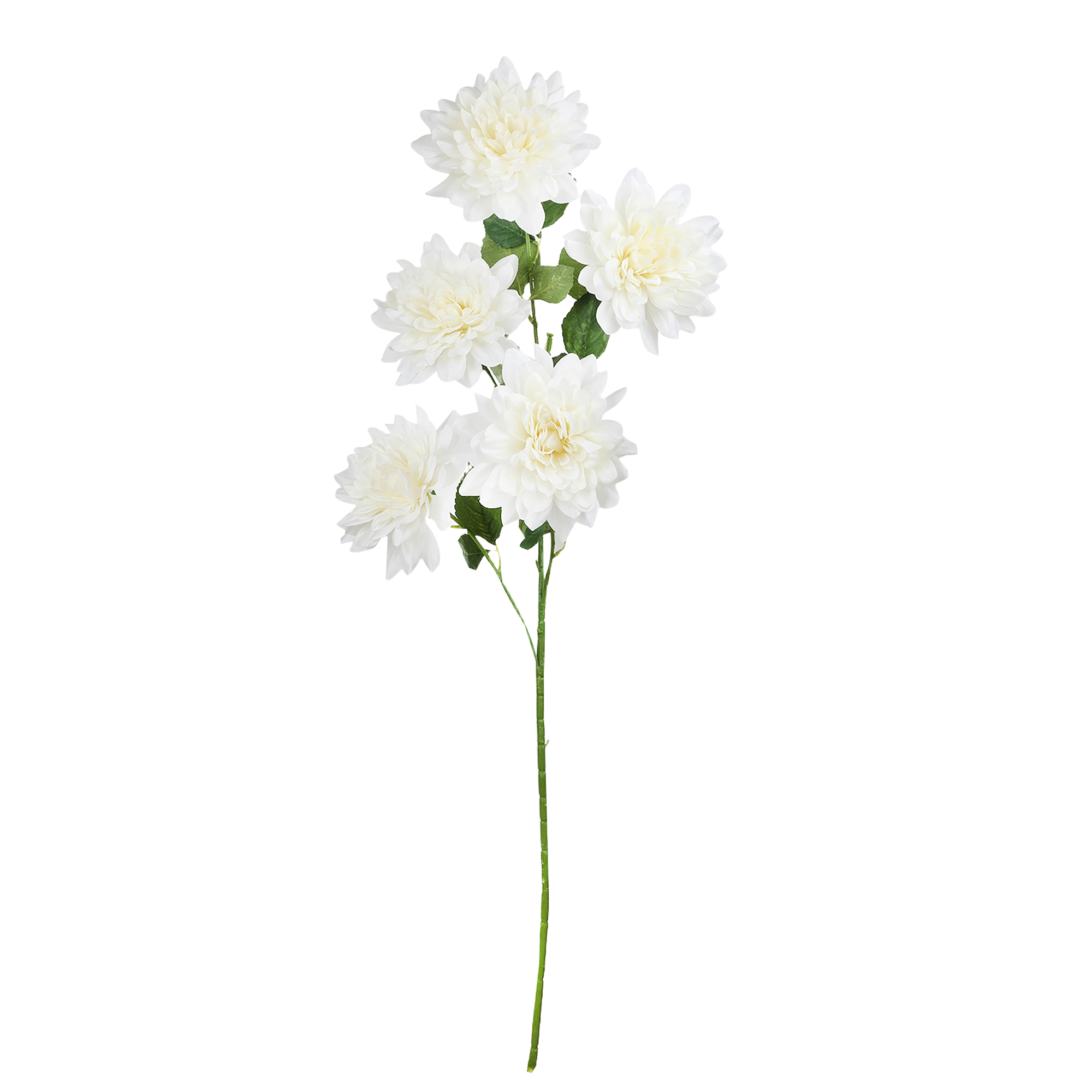 Artificial 5 Head Dahlia Stem 50" - White
