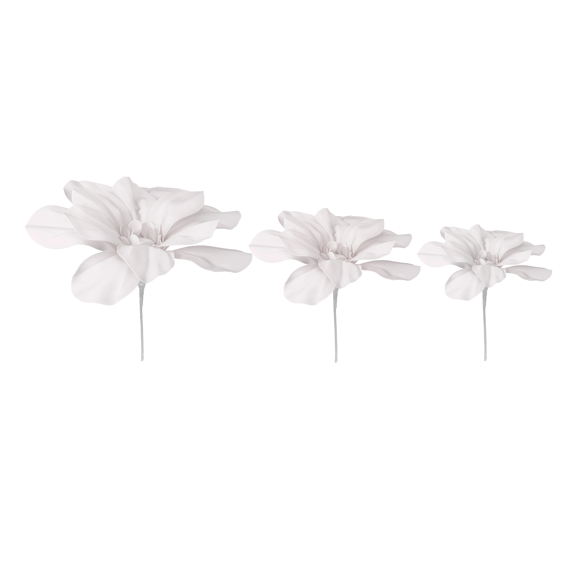 Jumbo Star Magnolia Flower 3pc/set - White