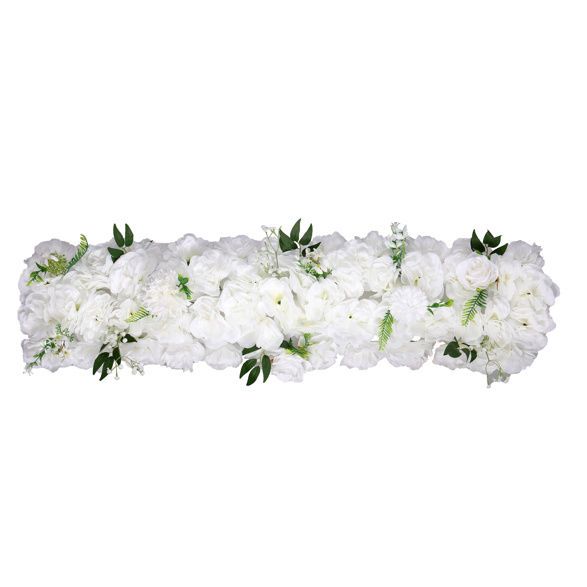 Mixed Flower Table Runner 40" - White