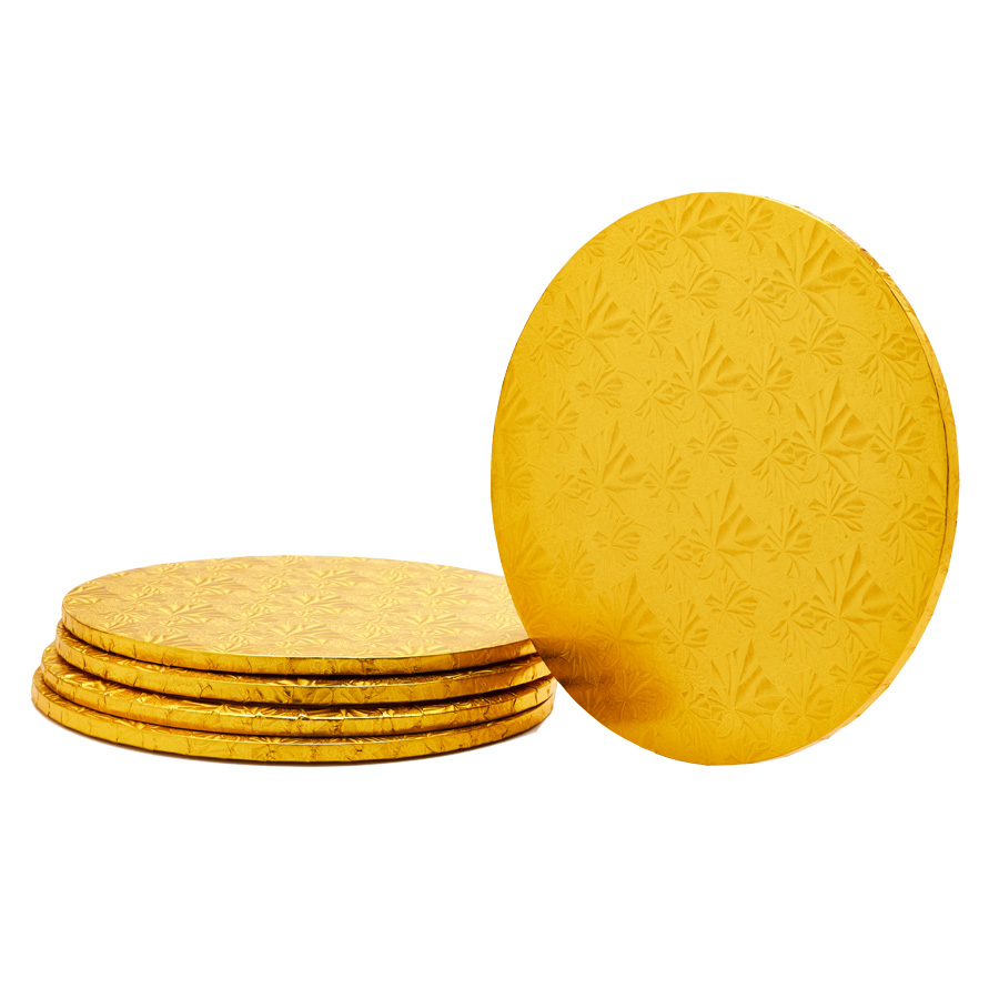 Foil Covered Cake Drum 14" 5pc/pack - Gold