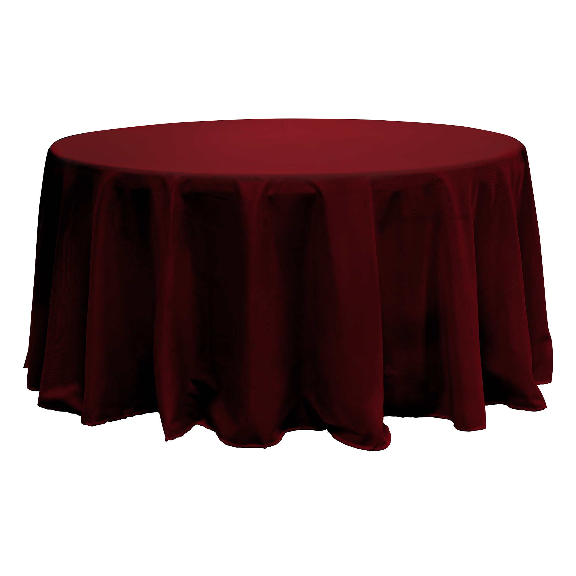 Value Round Polyester Table Cover 120" - Burgundy