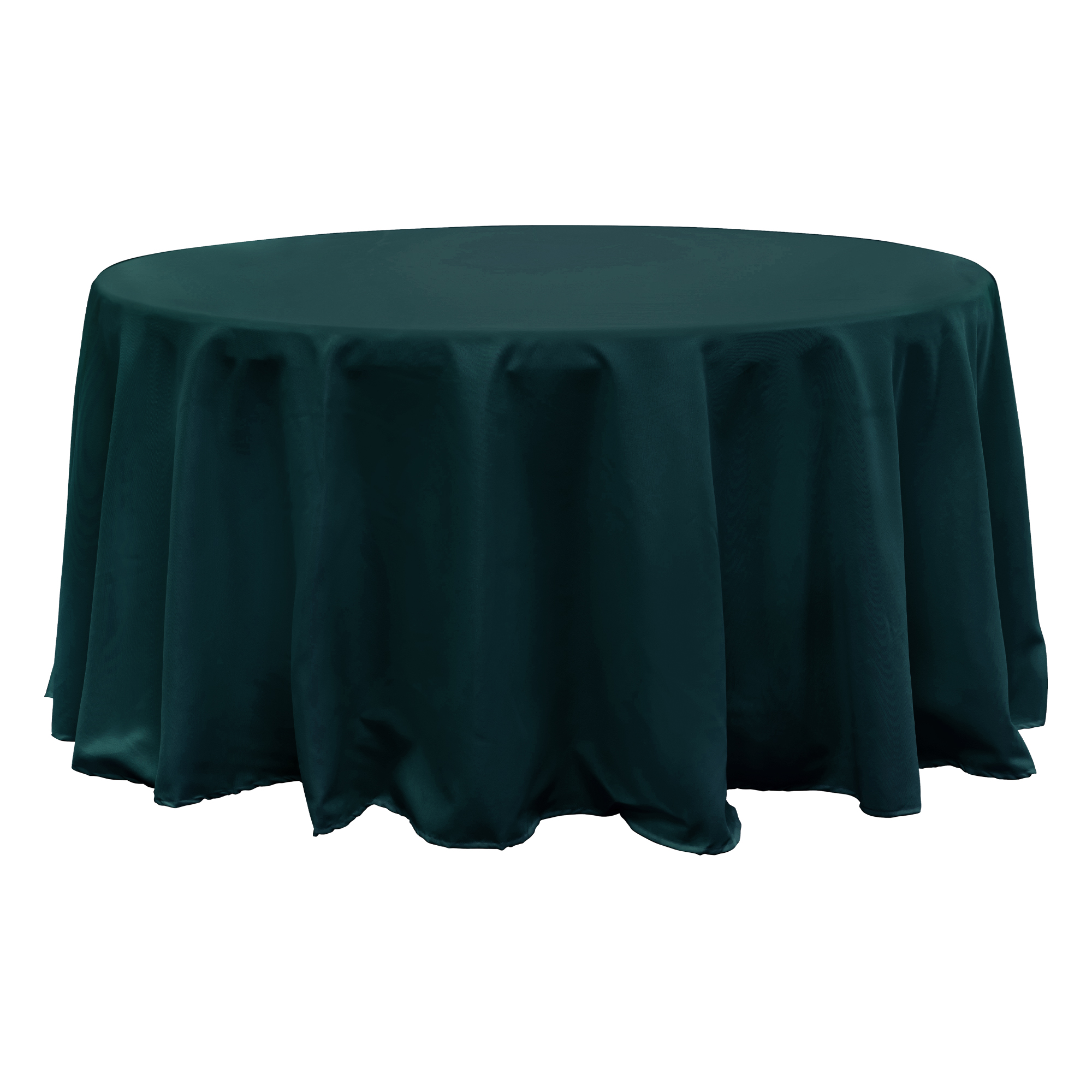 Value Round Polyester Table Cover 120" - Emerald Green