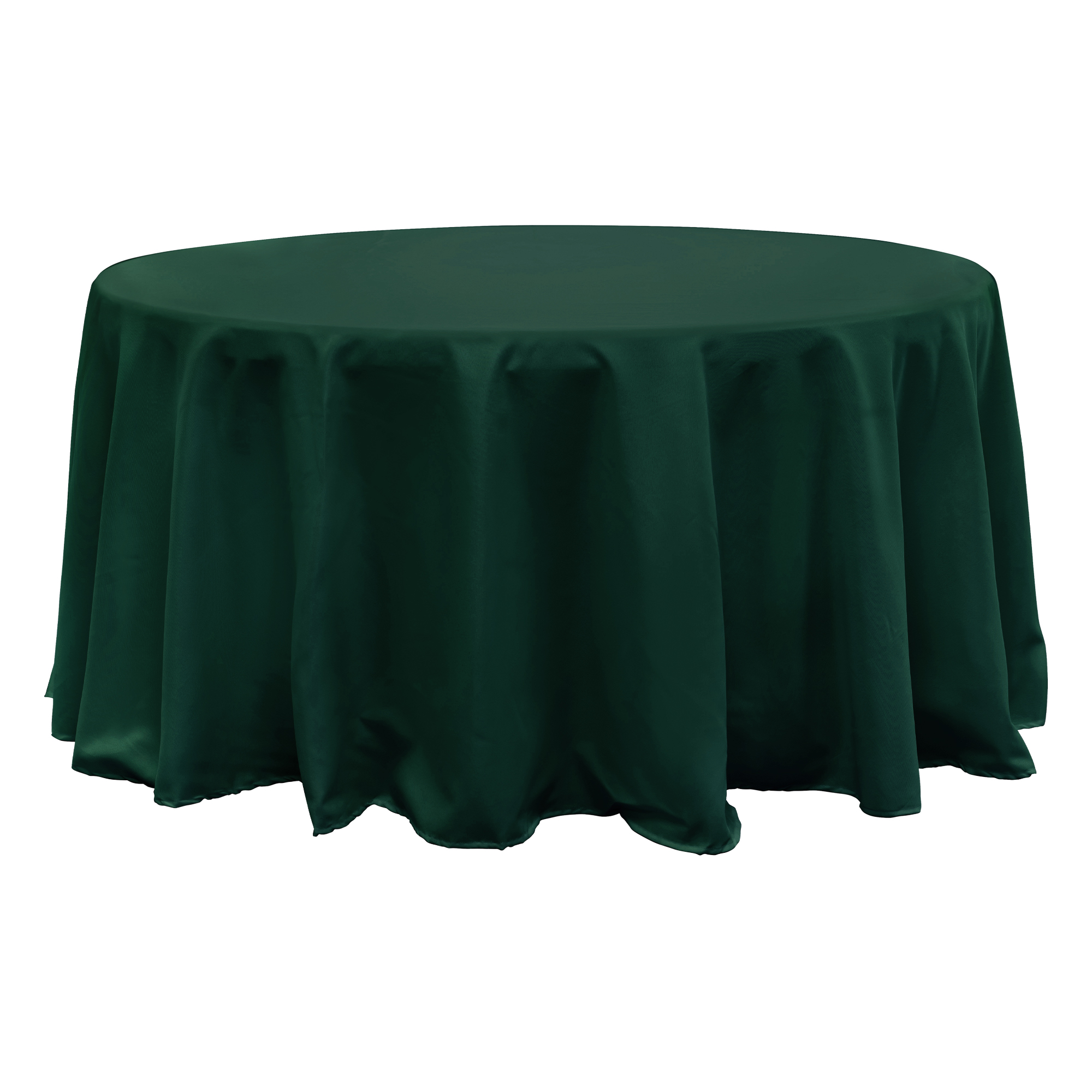 Value Round Polyester Table Cover 120" - Hunter Green