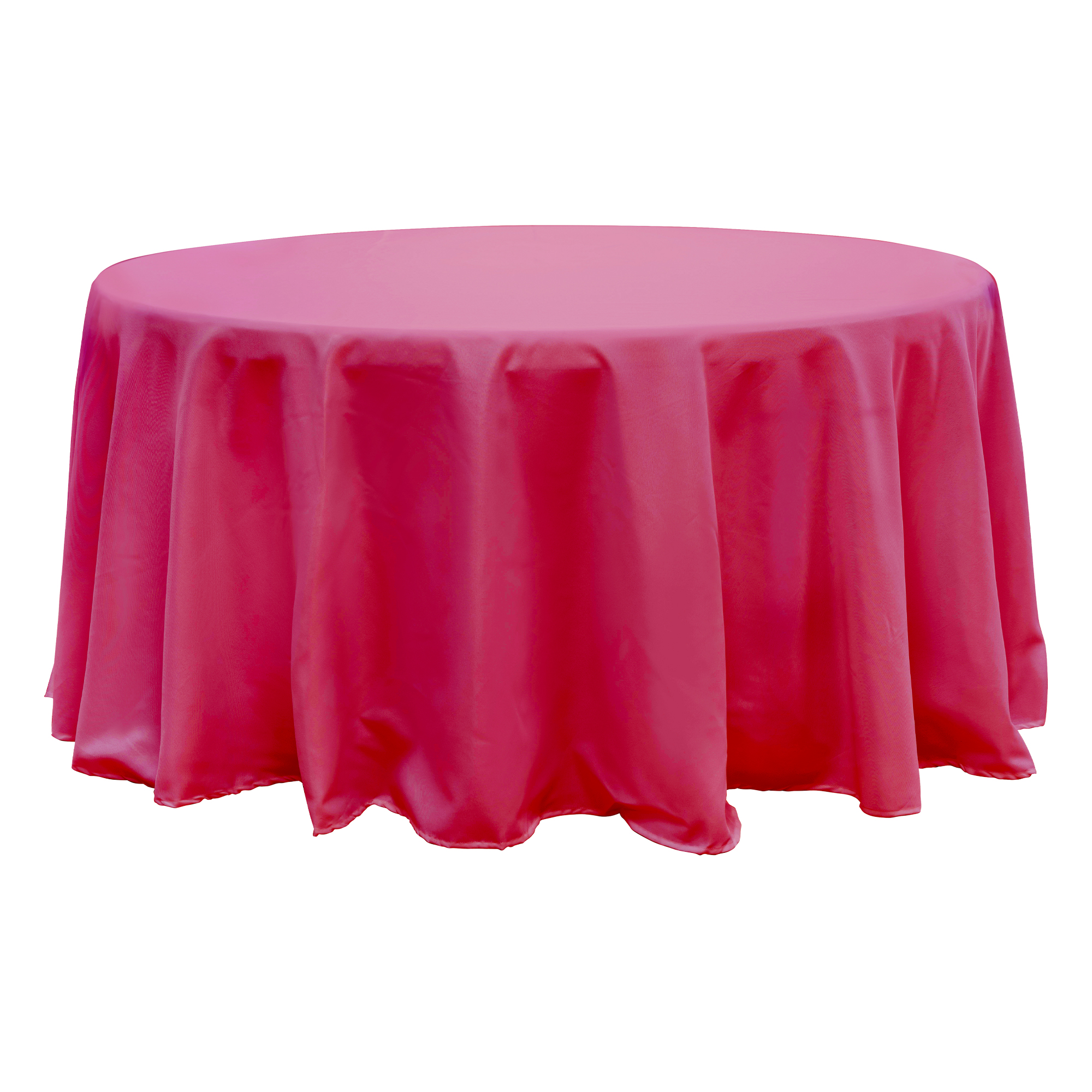 Value Round Polyester Table Cover 120" - Magenta