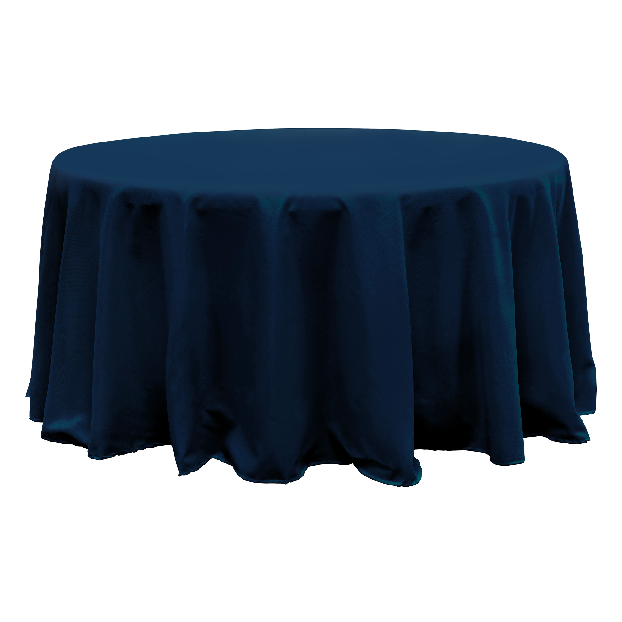 Value Round Polyester Table Cover 120" - Navy