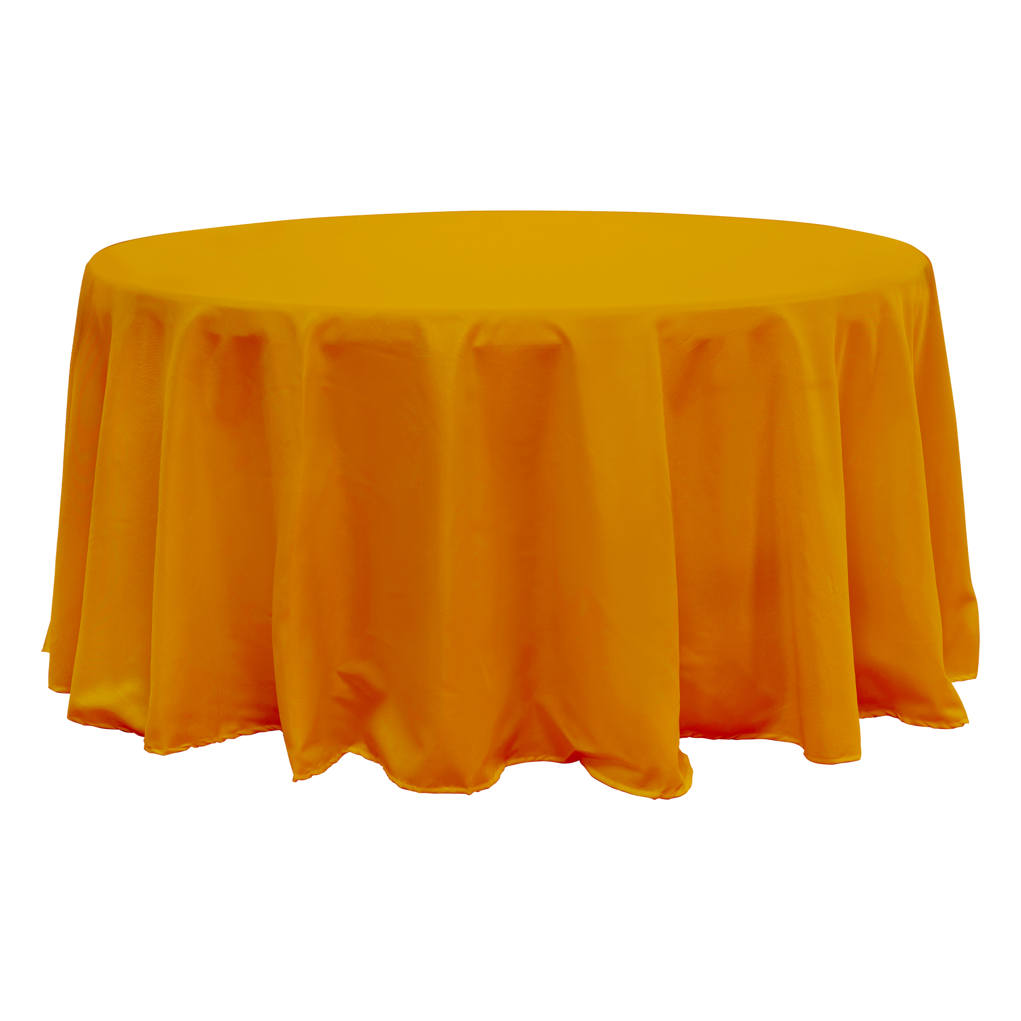 Value Round Polyester Table Cover 120" - Orange