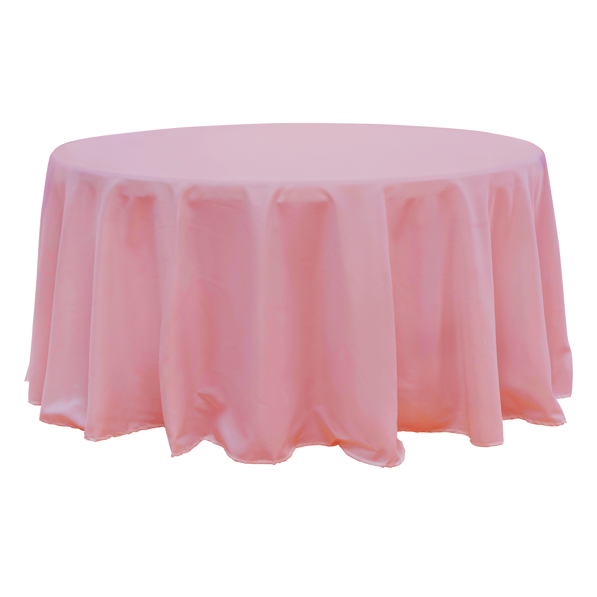 Value Round Polyester Table Cover 120" - Pink
