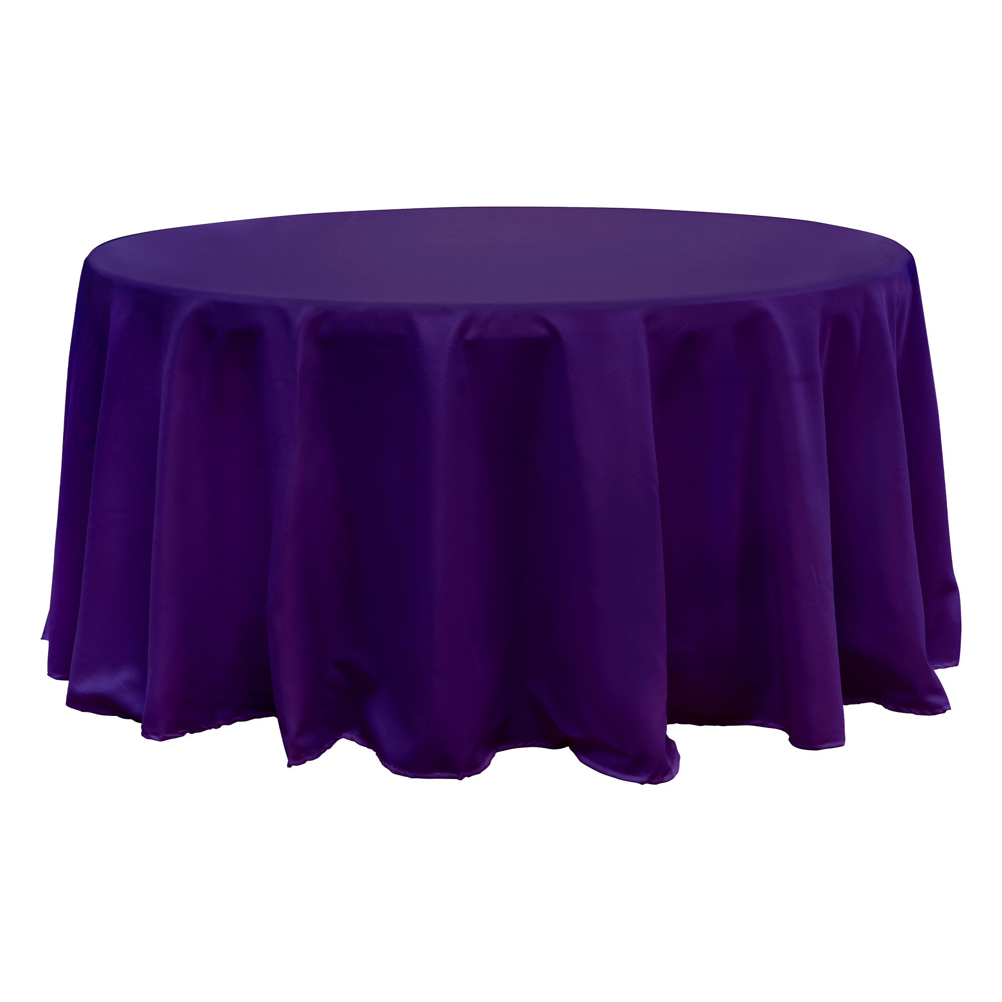 Value Round Polyester Table Cover 120" - Purple