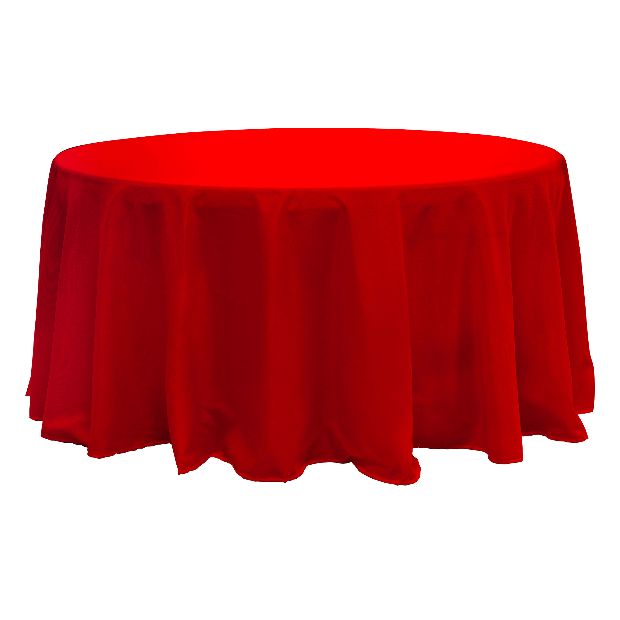Value Round Polyester Table Cover 120" - Red