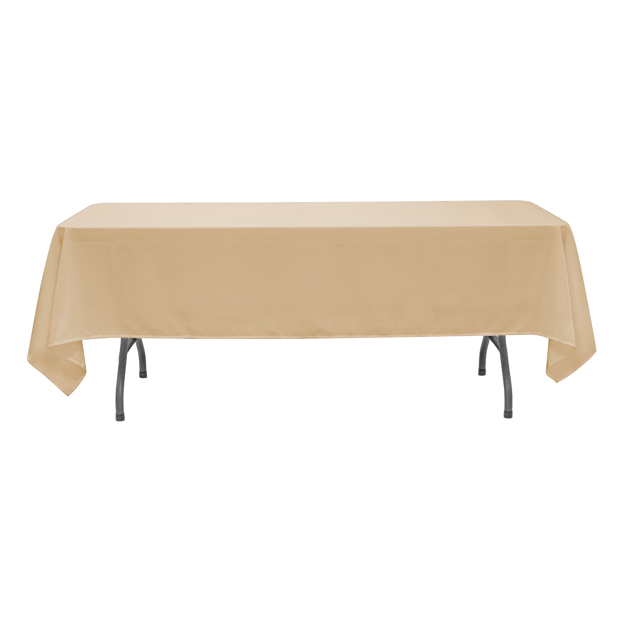 Value Rectangle Polyester Table Cover 60" x 102" - Champagne
