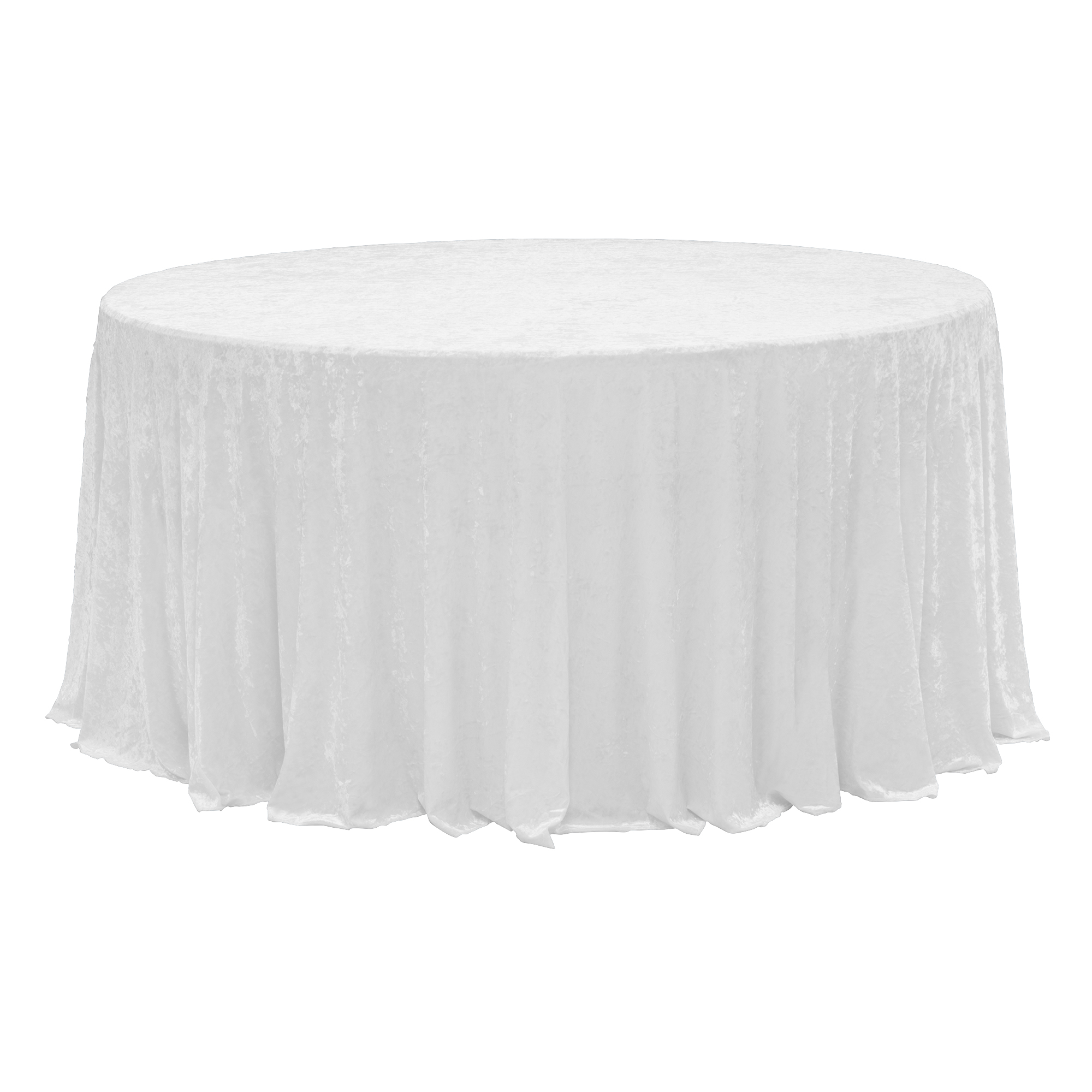 Round Velvet Table Cover 120" - White