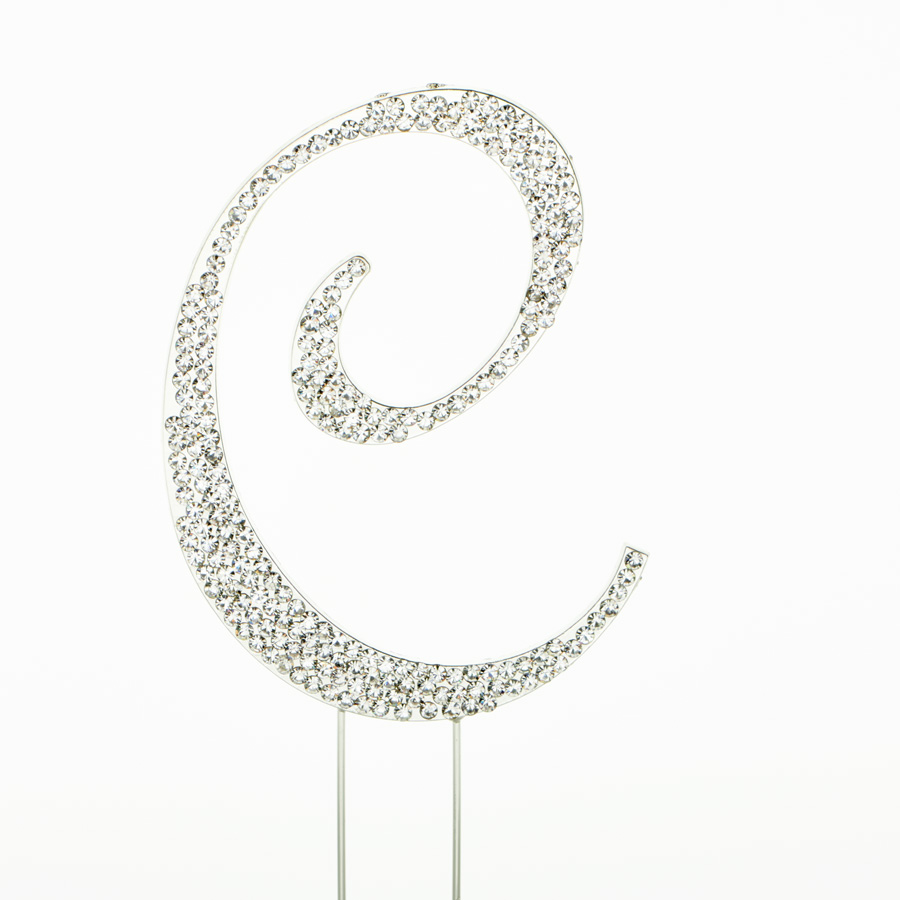Rhinestone Cake Topper - "C"