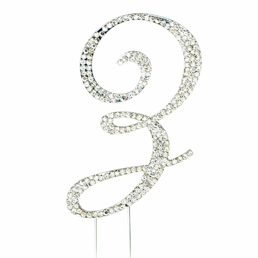 Rhinestone Cake Topper - "Z"