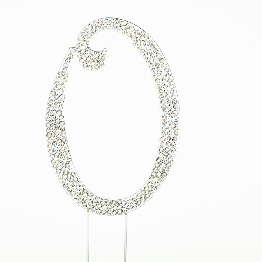 Rhinestone Cake Topper - "0"