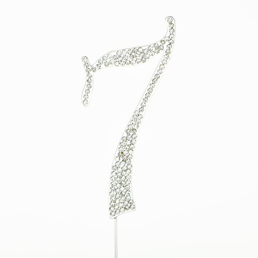 Rhinestone Cake Topper - "7"