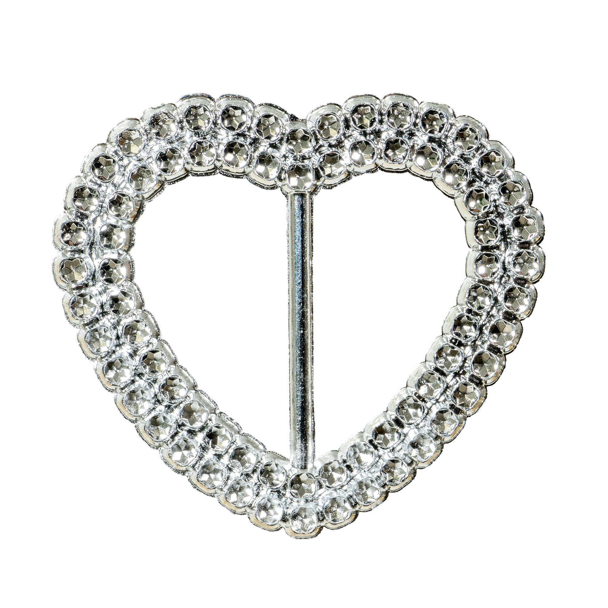 Plastic Heart Chair Sash Buckle 20pc/bag - Silver